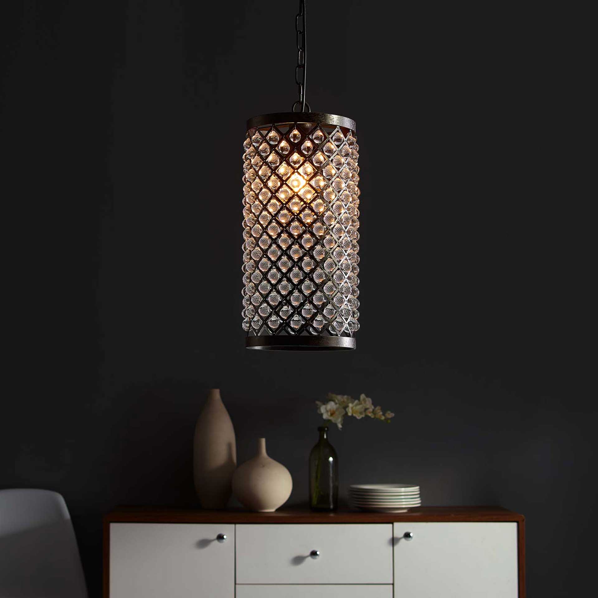 Remington Glass and Metal Pendant Chandelier Black - Image 5