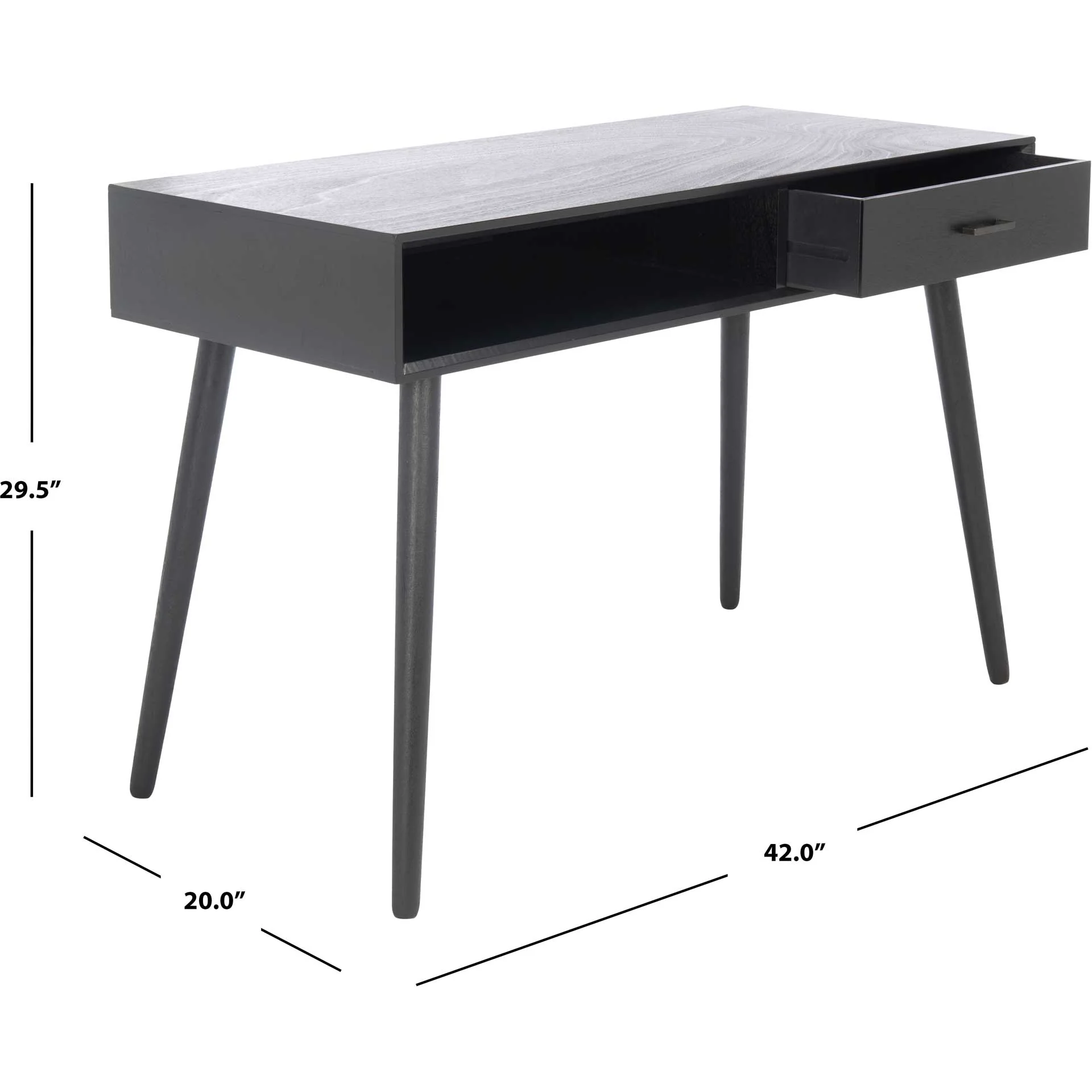 Remma 1 Drawer Writing Desk Black - Image 9