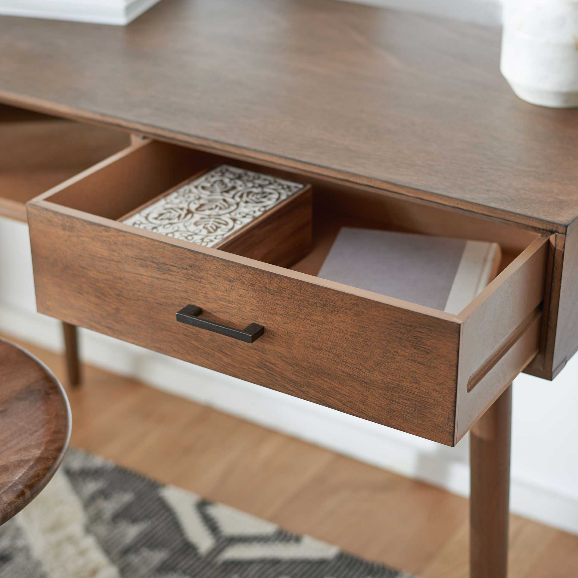 Remma 1 Drawer Writing Desk Brown - Image 7