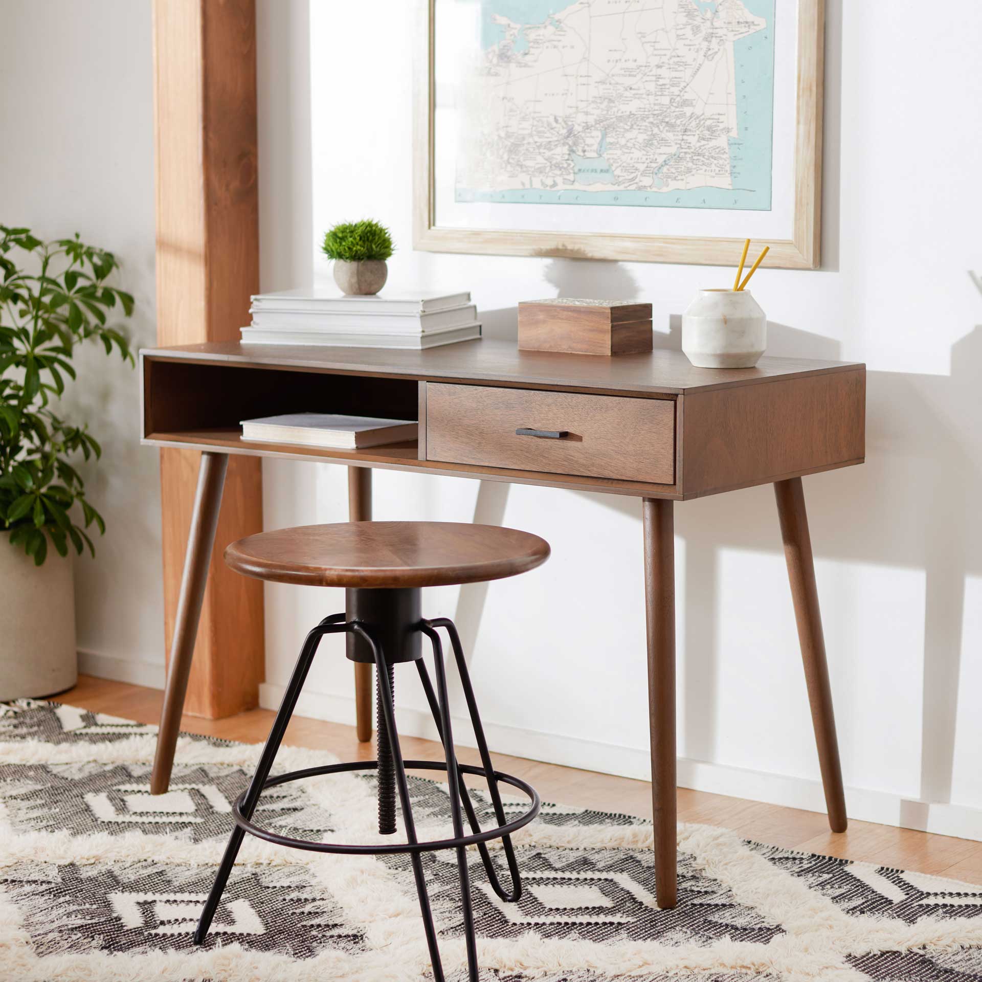 Remma 1 Drawer Writing Desk Brown - Image 8