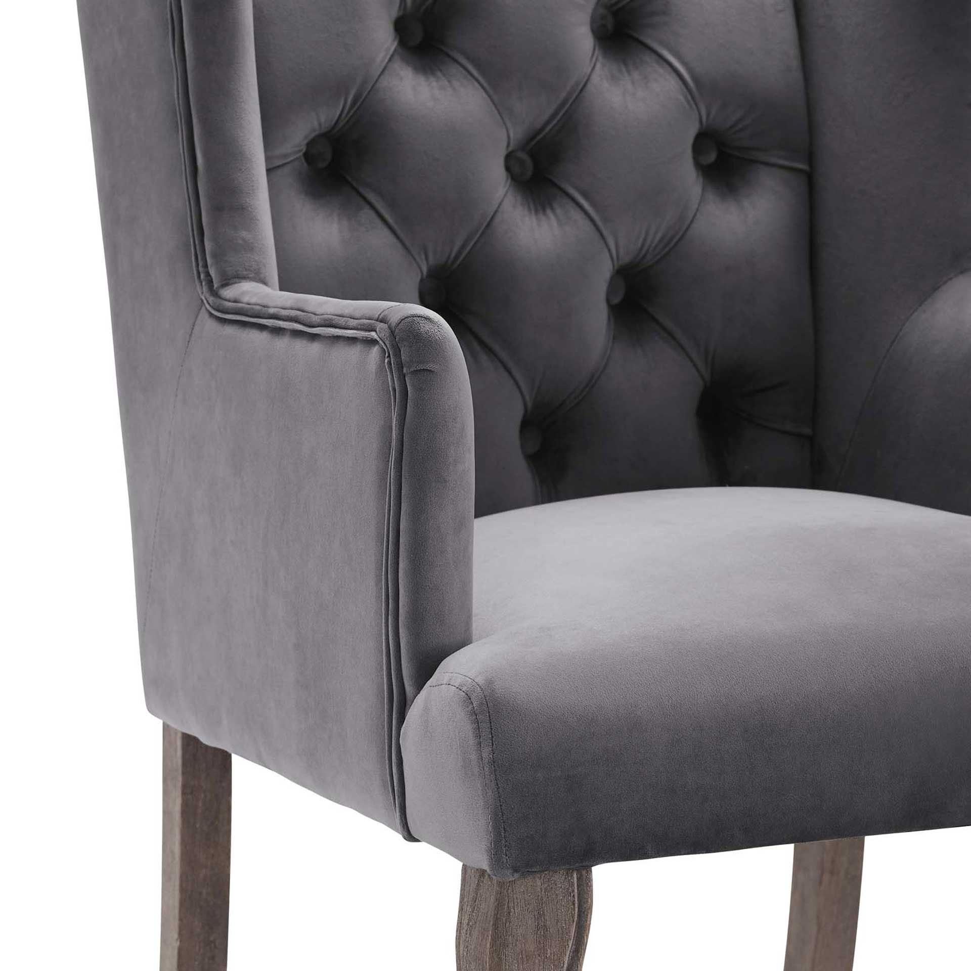Remy Velvet Armchair Gray - Image 5