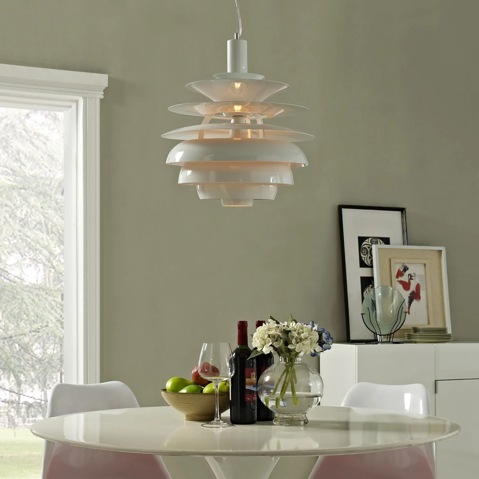 Render 17" Stainless Steel Chandelier White - Image 4
