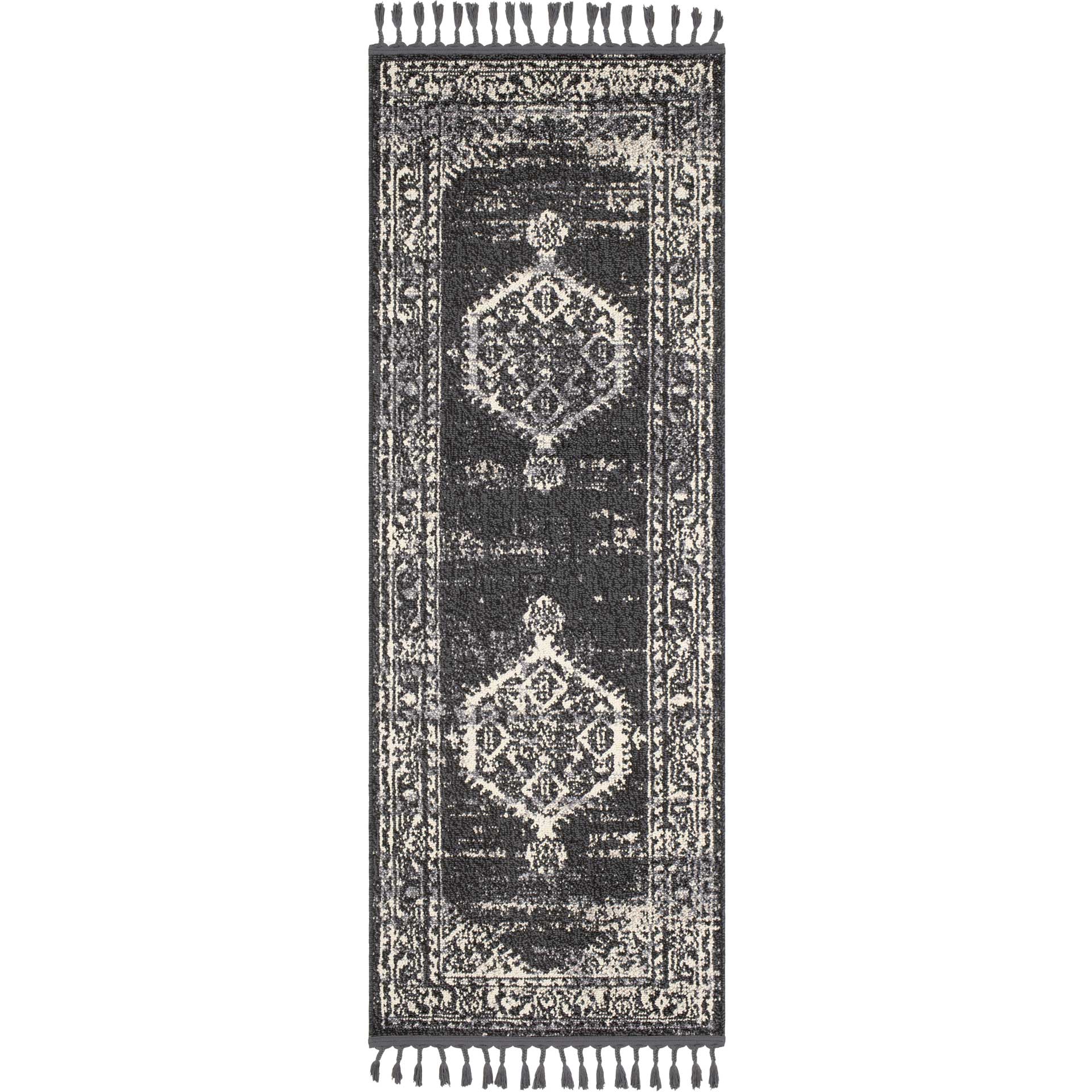 Restoration Charcoal/Cream Runner Rug - Image 2