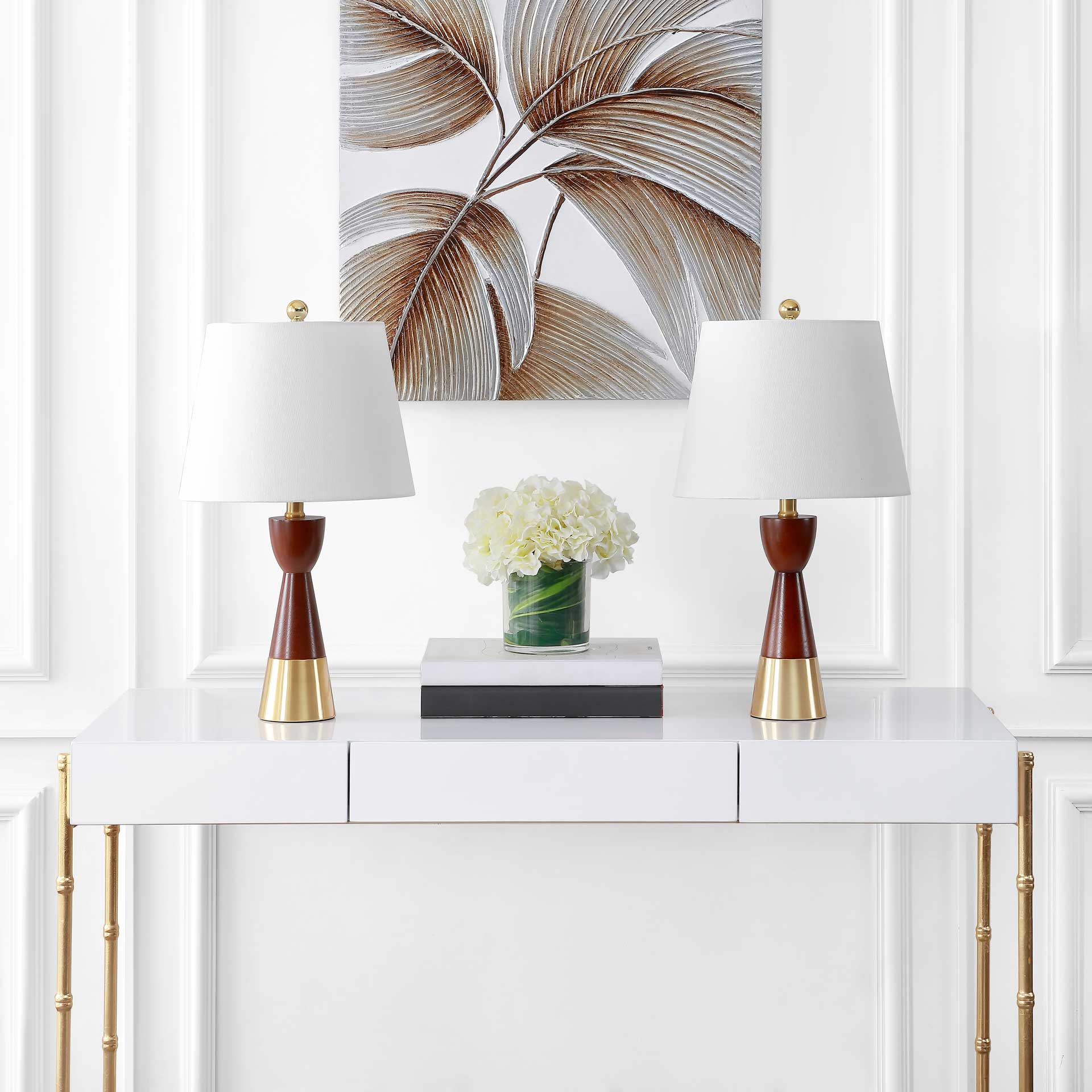 Retro Table Lamps Brown/Brass Gold (Set of 2) - Image 3