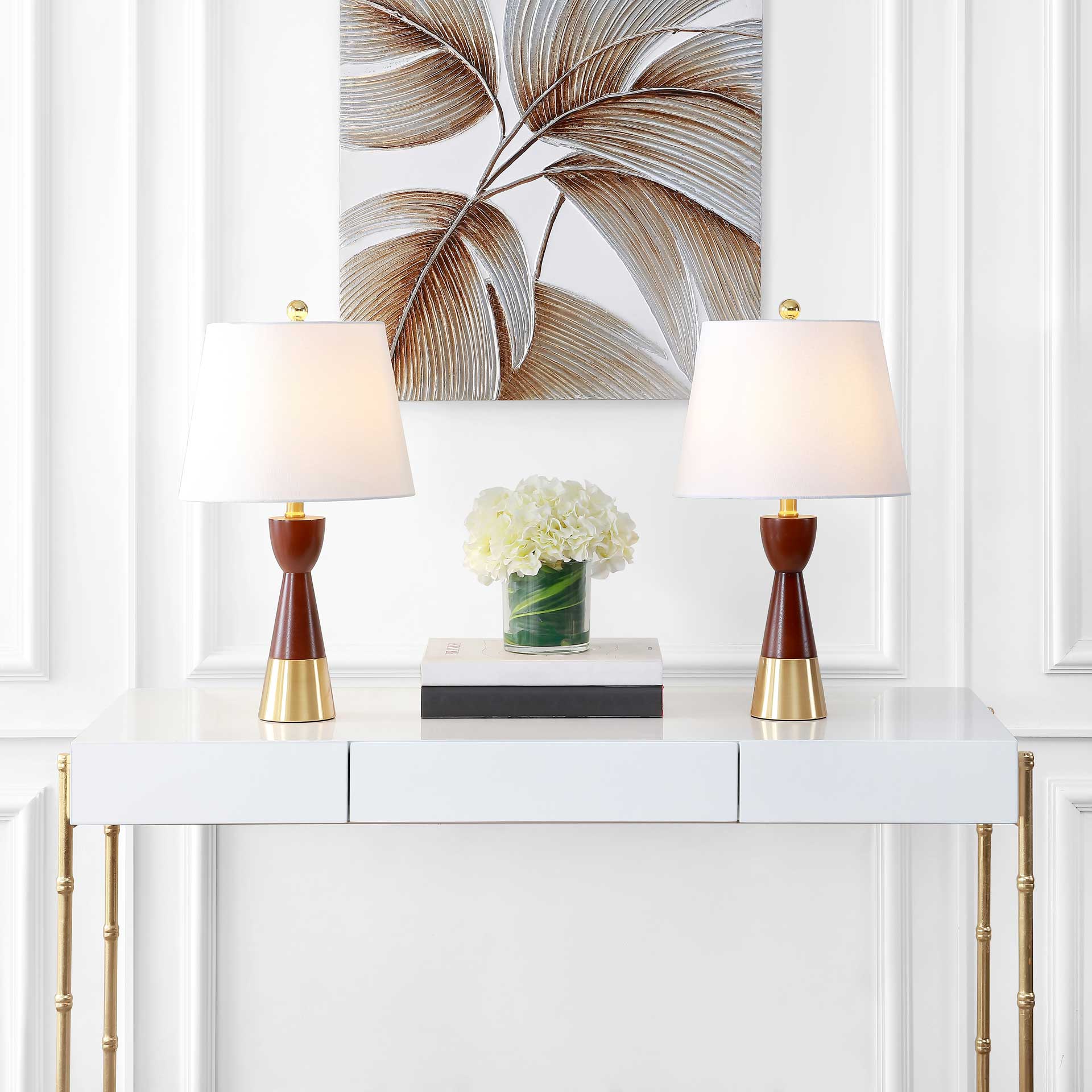 Retro Table Lamps Brown/Brass Gold (Set of 2) - Image 4