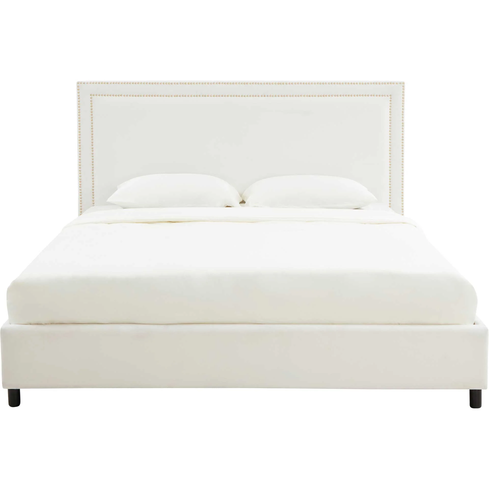 Retro Velvet Bed White - Image 2