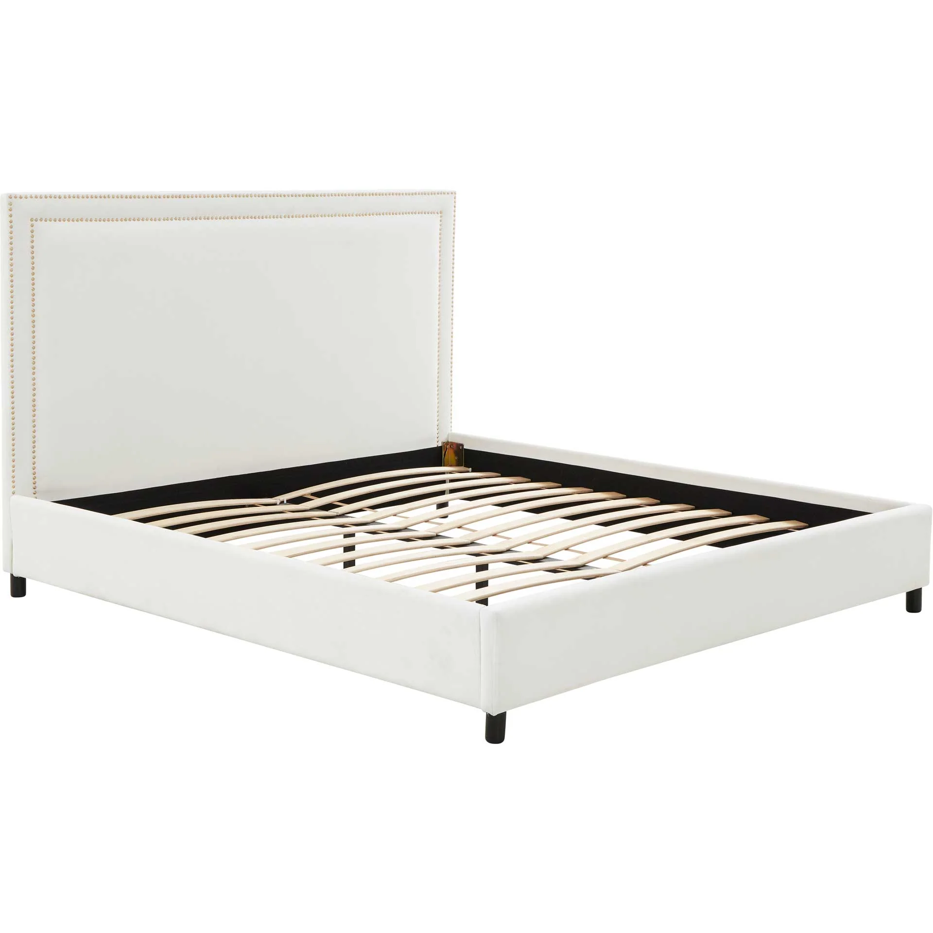 Retro Velvet Bed White - Image 3
