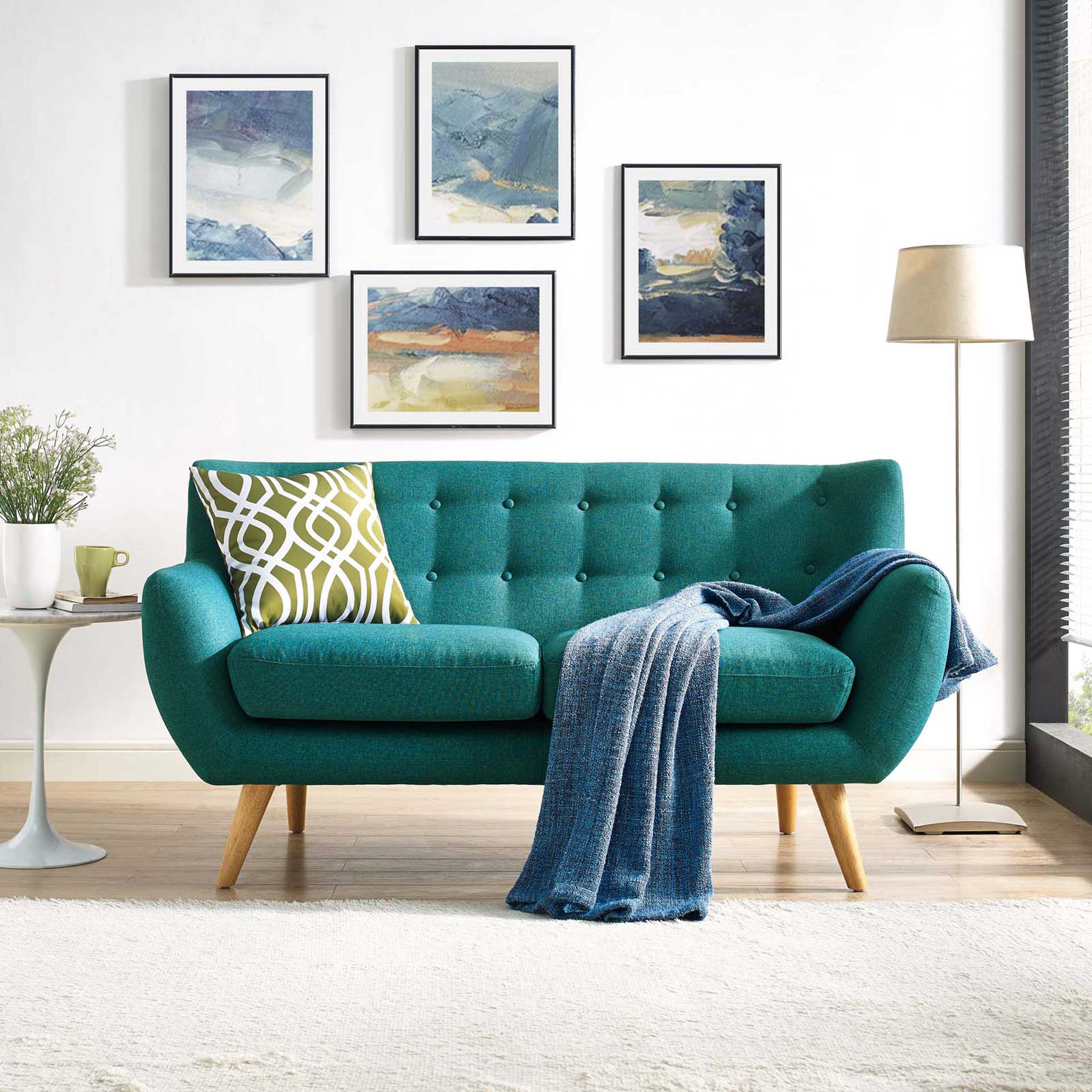 Reverence Loveseat Teal - Image 4