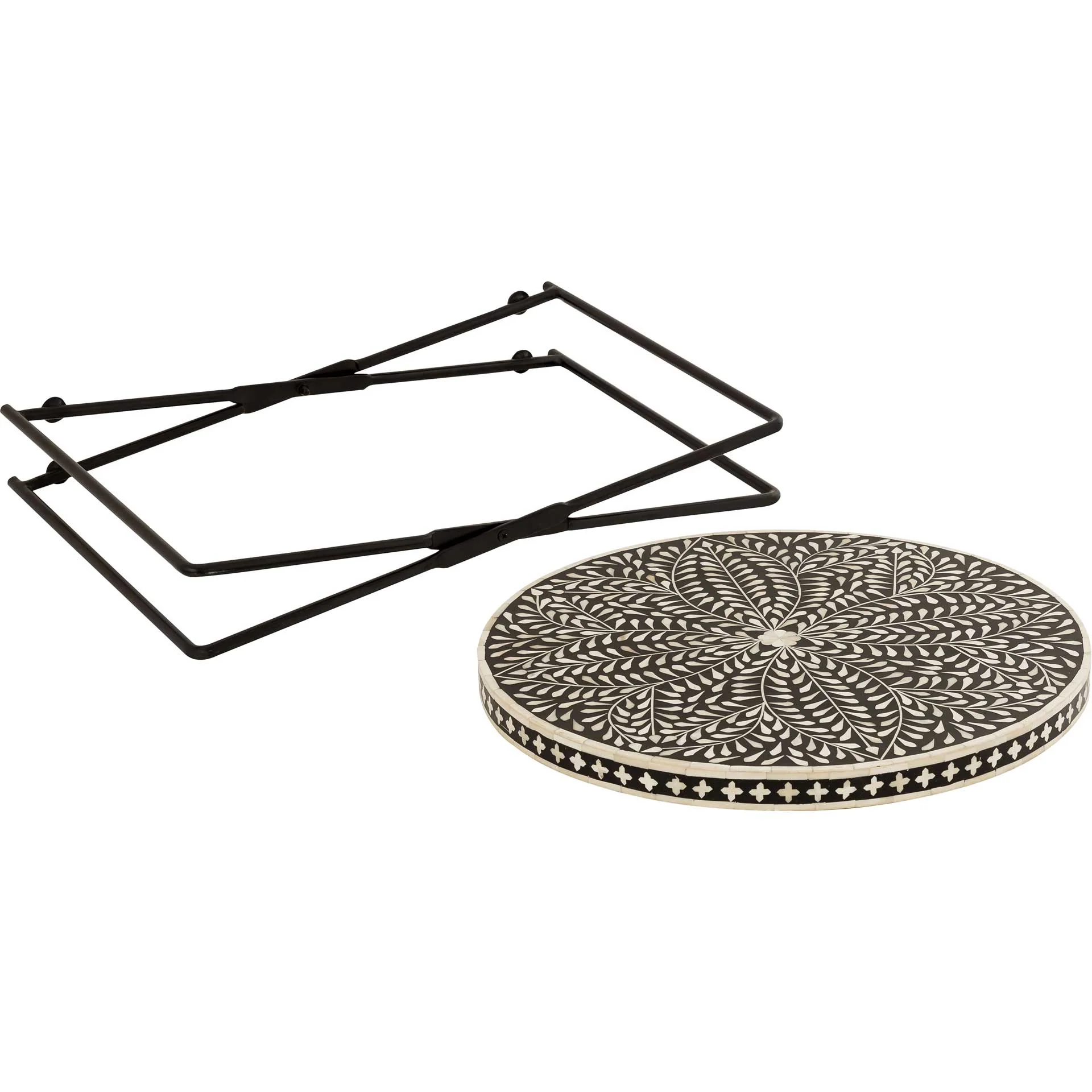 Rex Bone Inlay Coffee Table Black/White - Image 4
