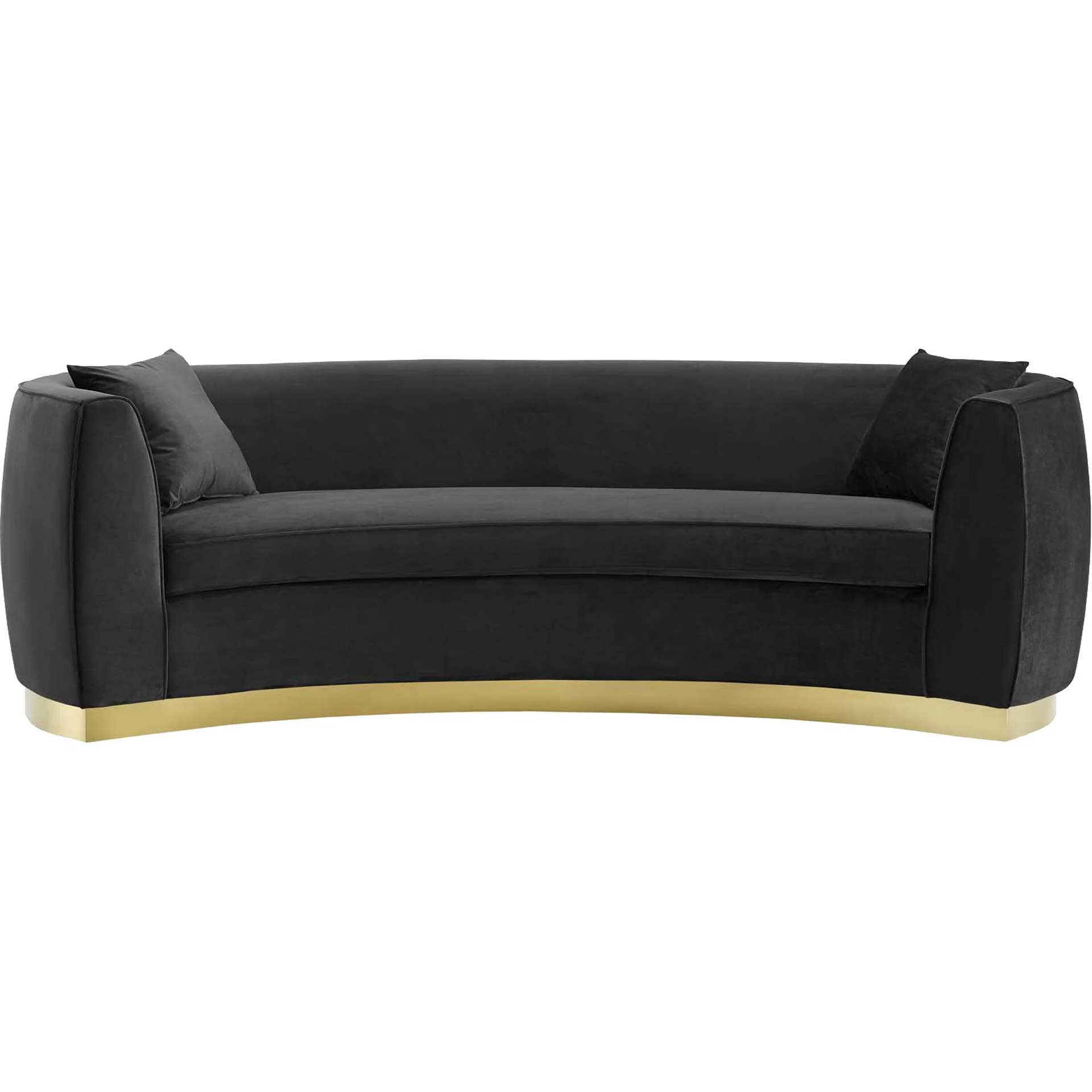 Rhode Curved Performance Velvet Sofa Black - Image 2
