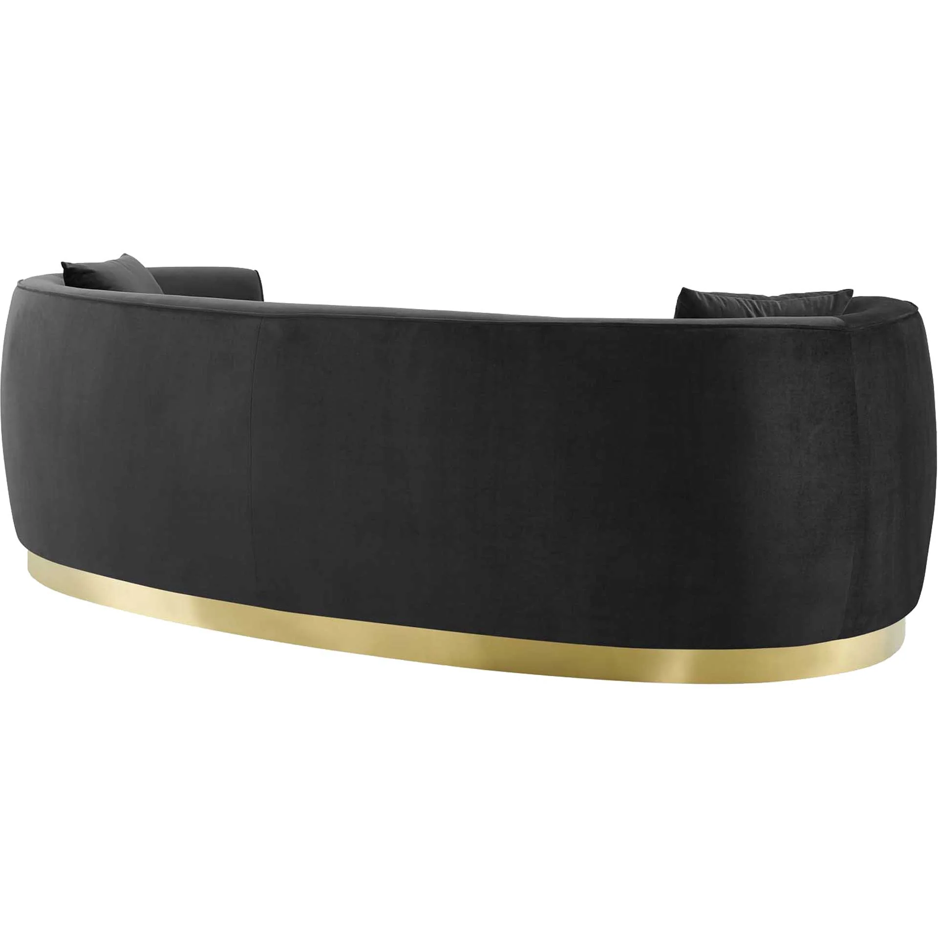 Rhode Curved Performance Velvet Sofa Black - Image 4