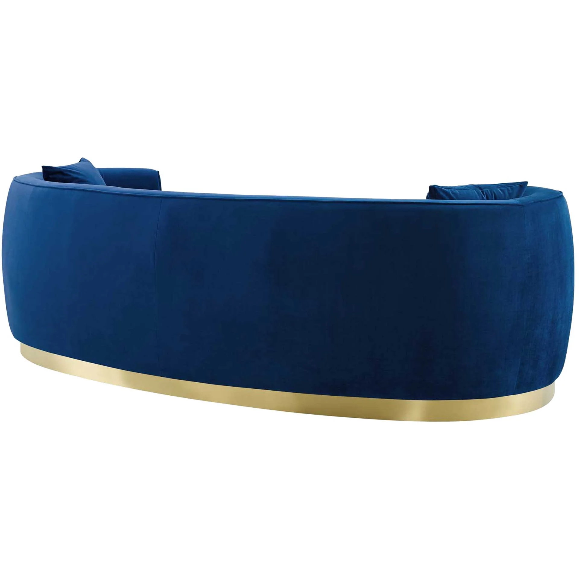Rhode Curved Performance Velvet Sofa Navy - Image 4