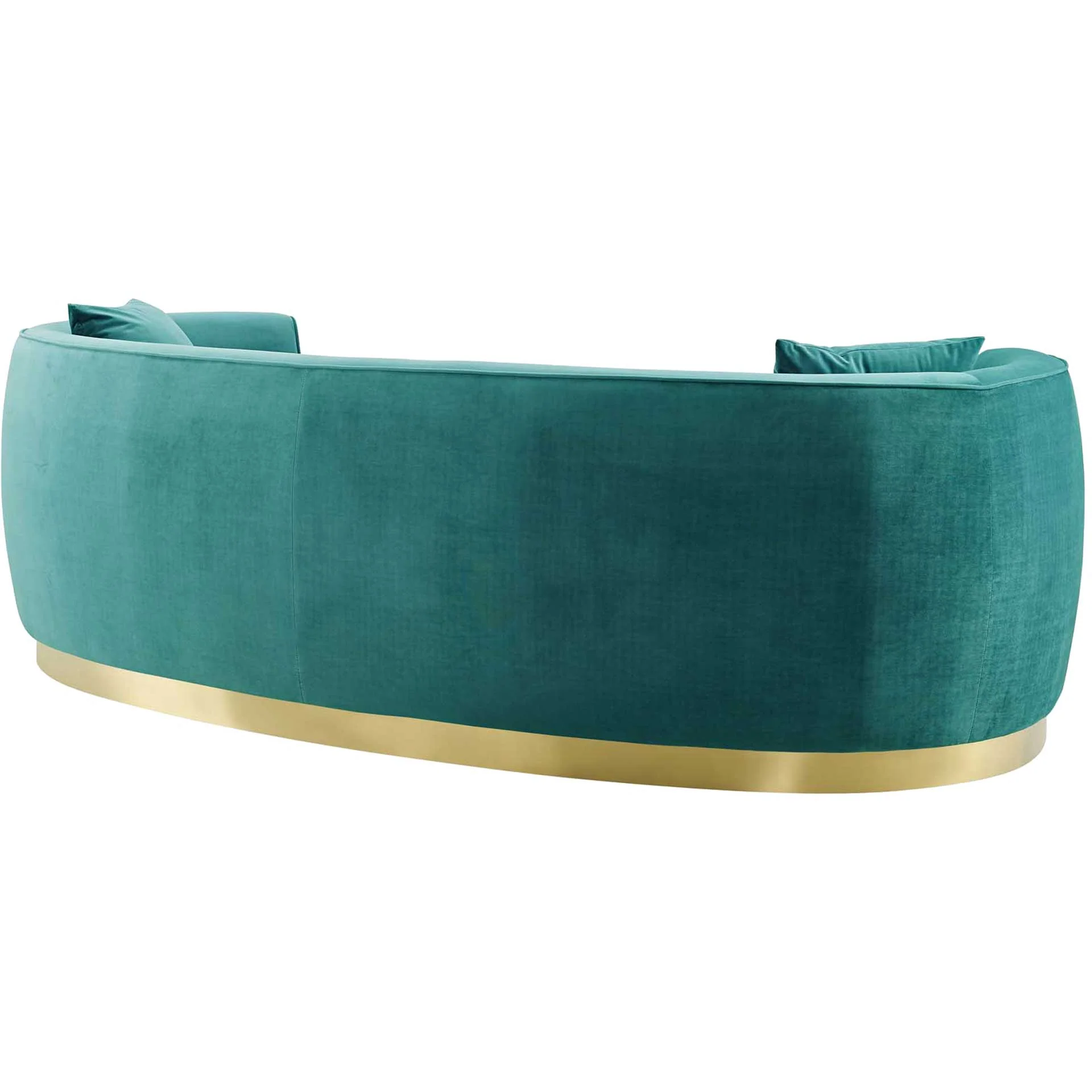 Rhode Curved Performance Velvet Sofa Teal - Image 4