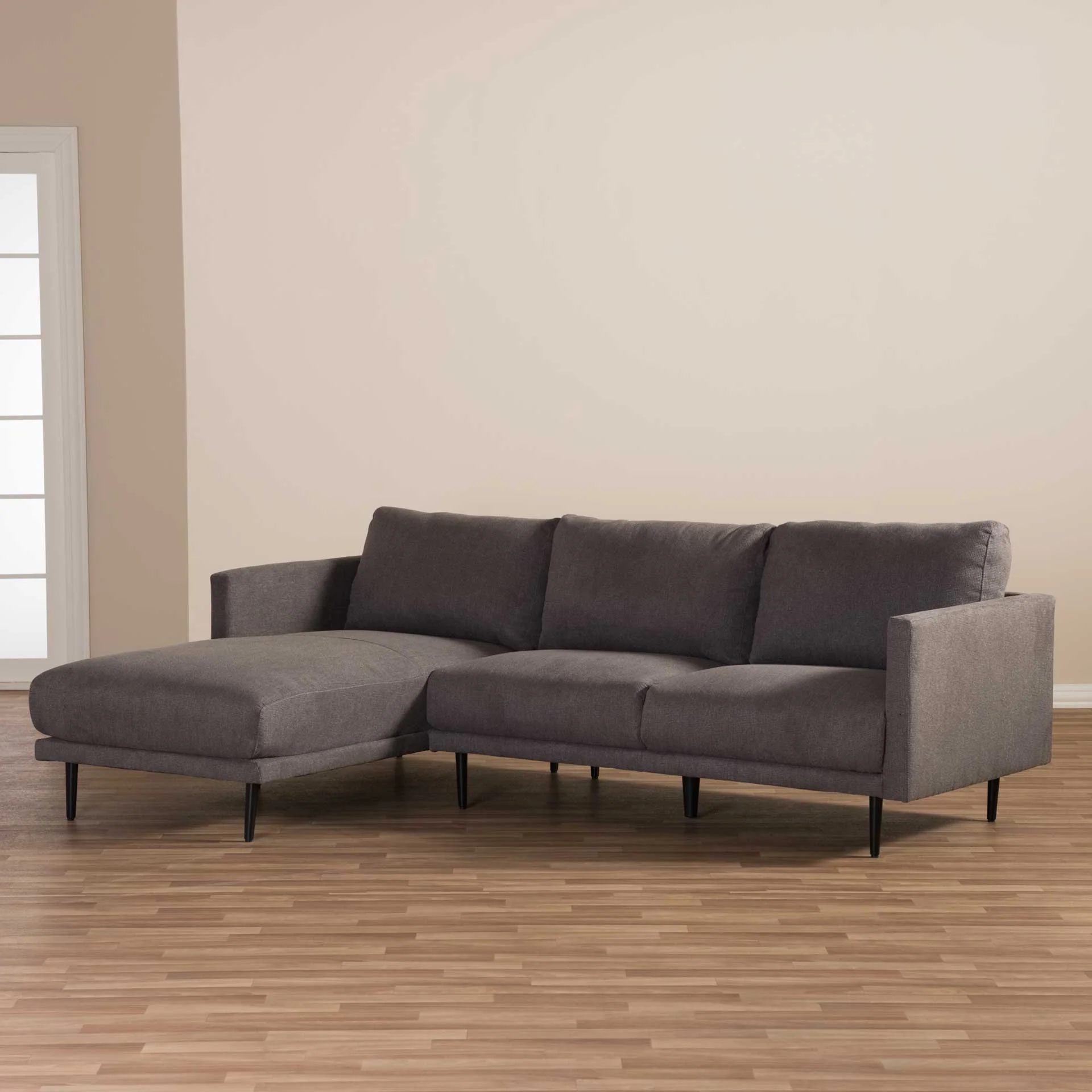 Ria Fabric Upholstered Sectional Sofa Gray - Image 3