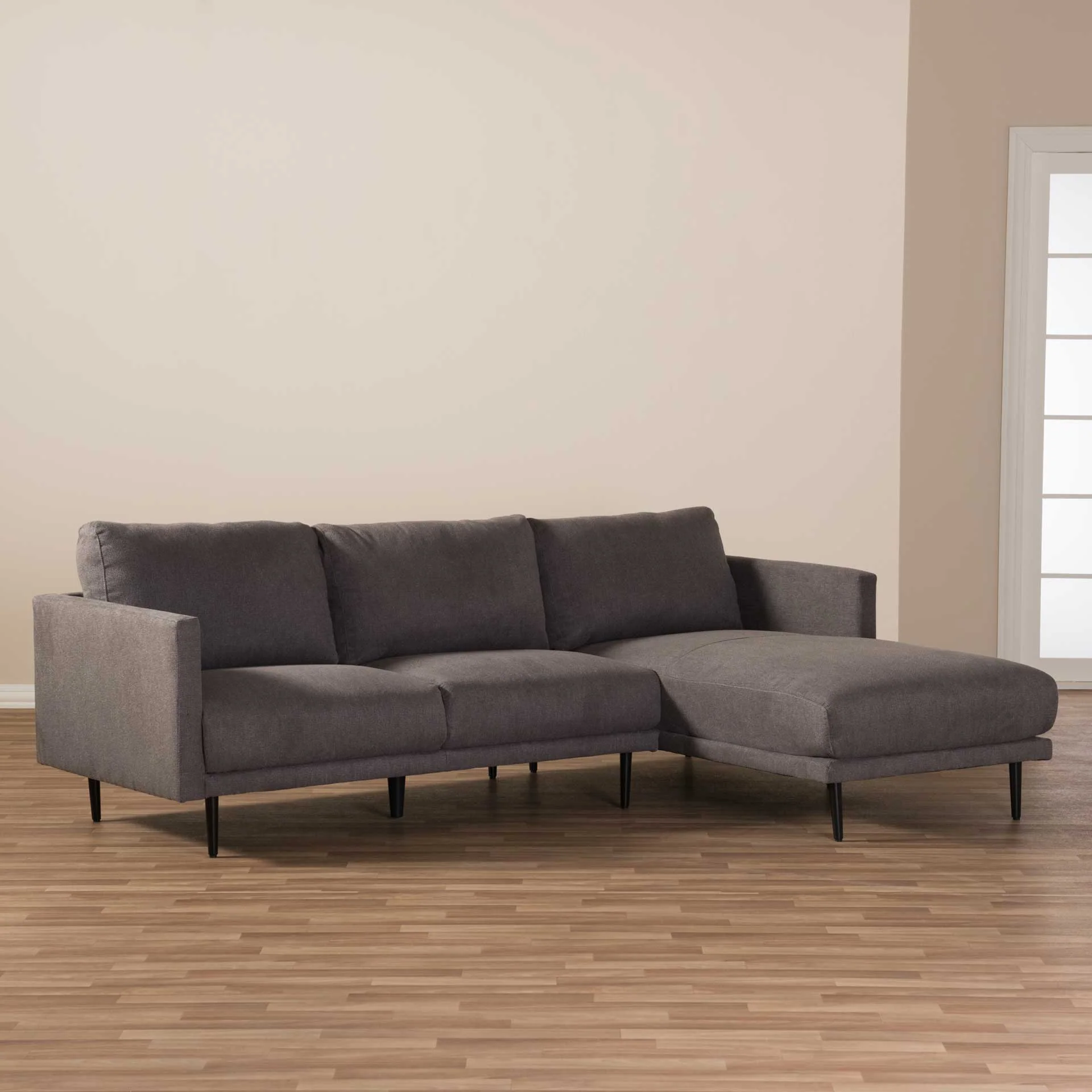 Ria Fabric Upholstered Sectional Sofa Gray - Image 4