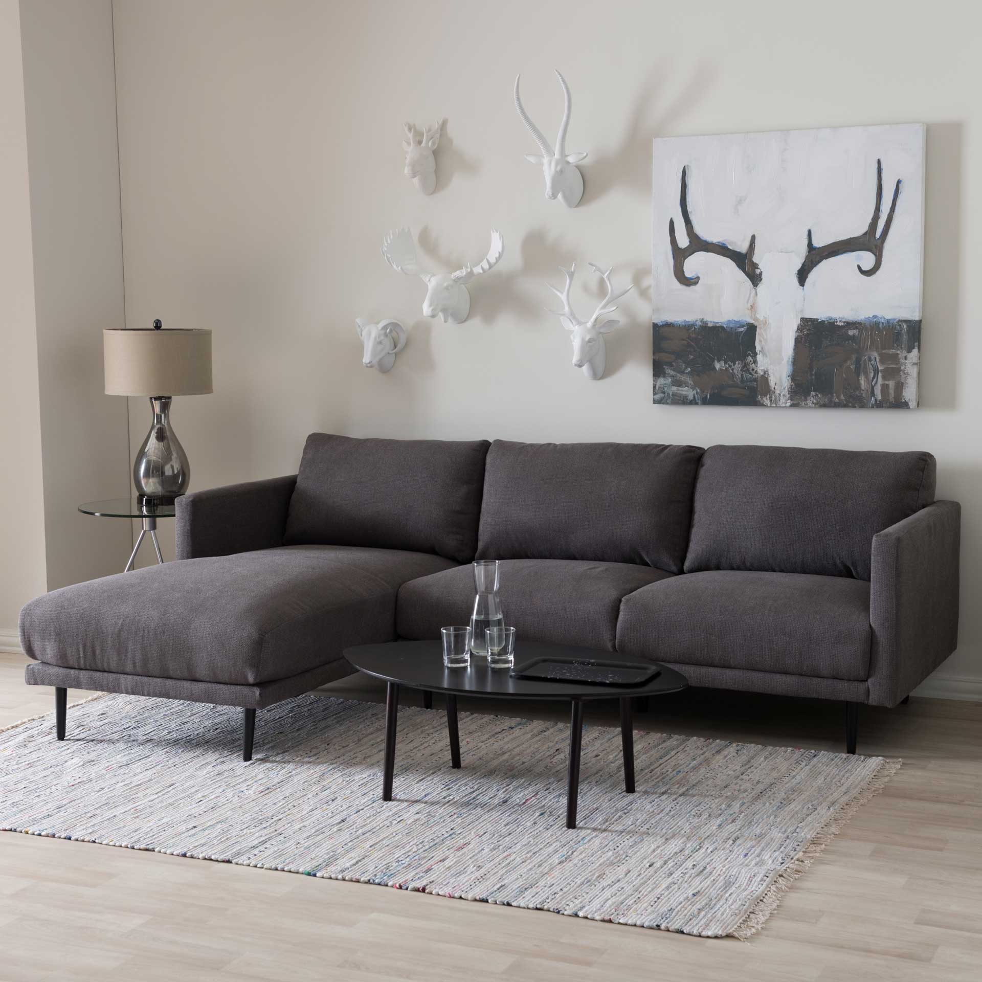 Ria Fabric Upholstered Sectional Sofa Gray - Image 6