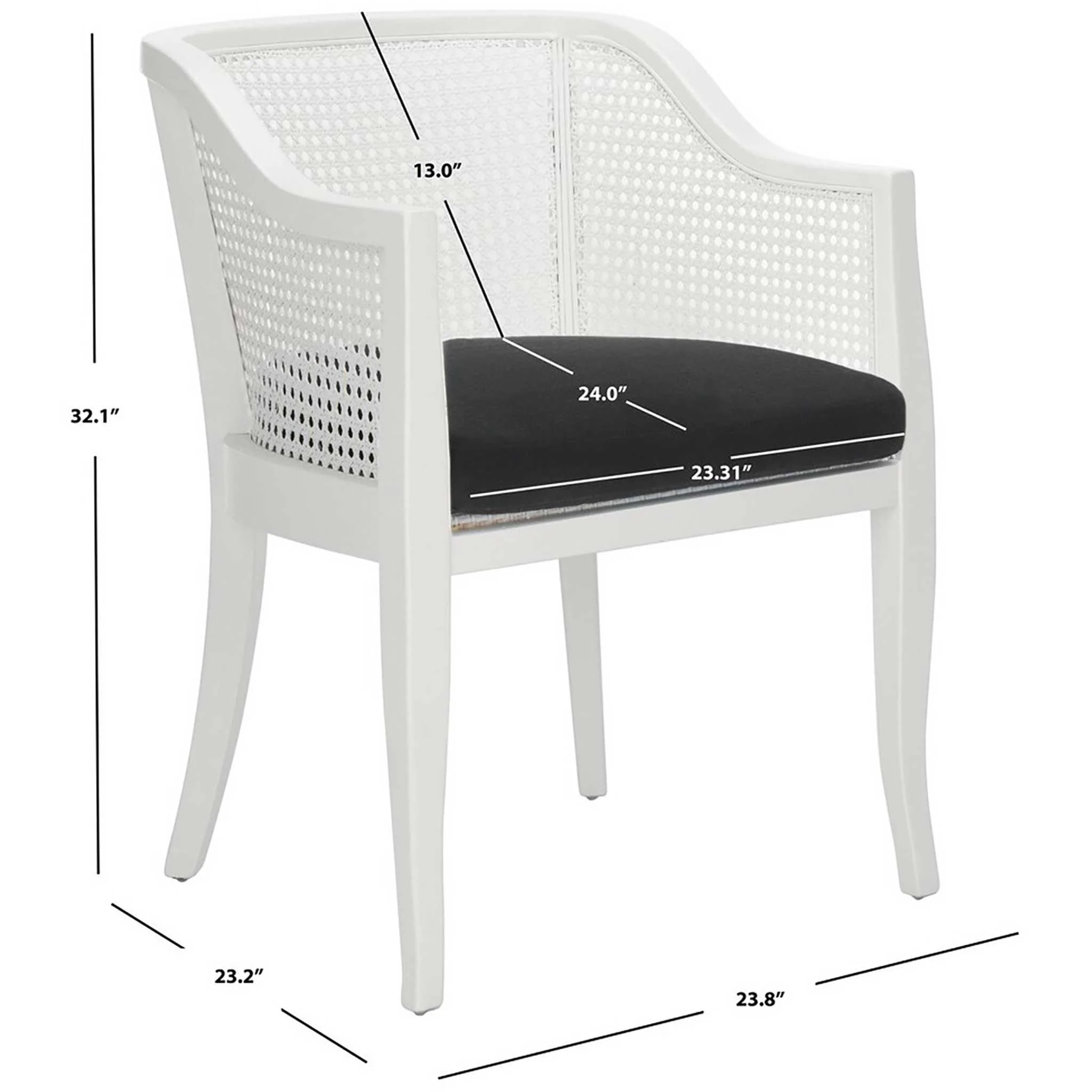 Ricardo Cane Dining Chair White - Image 6