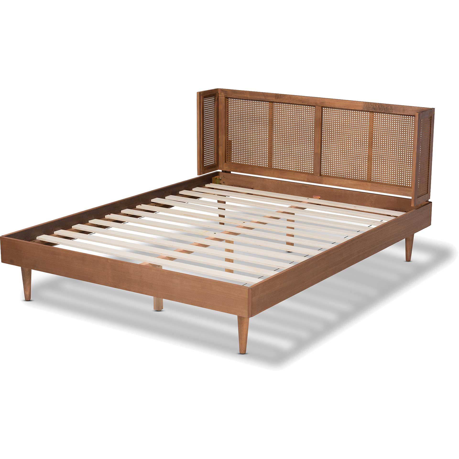 Richard Wood/Synthetic Rattan Bed Ash Walnut - Image 3
