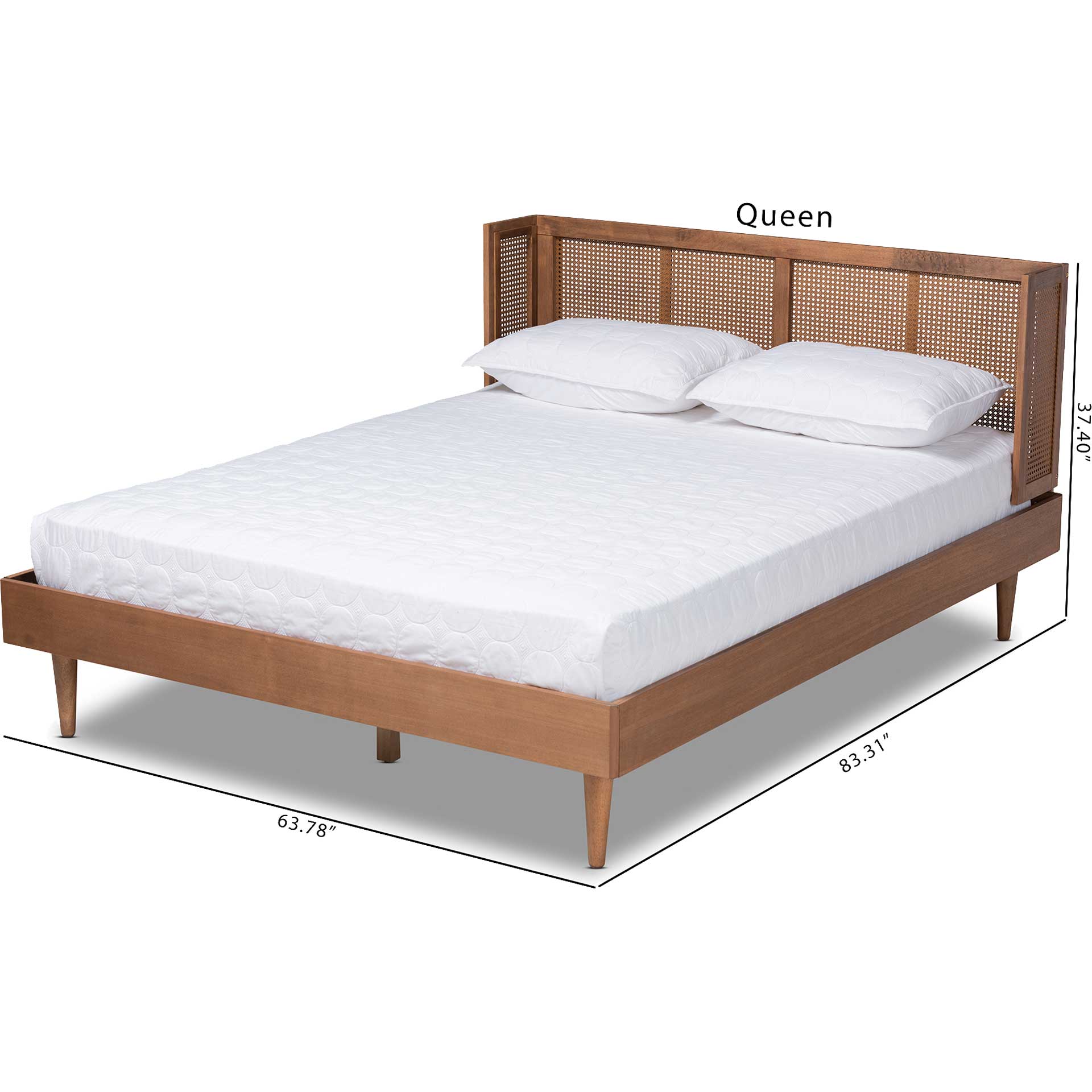 Richard Wood/Synthetic Rattan Bed Ash Walnut - Image 7