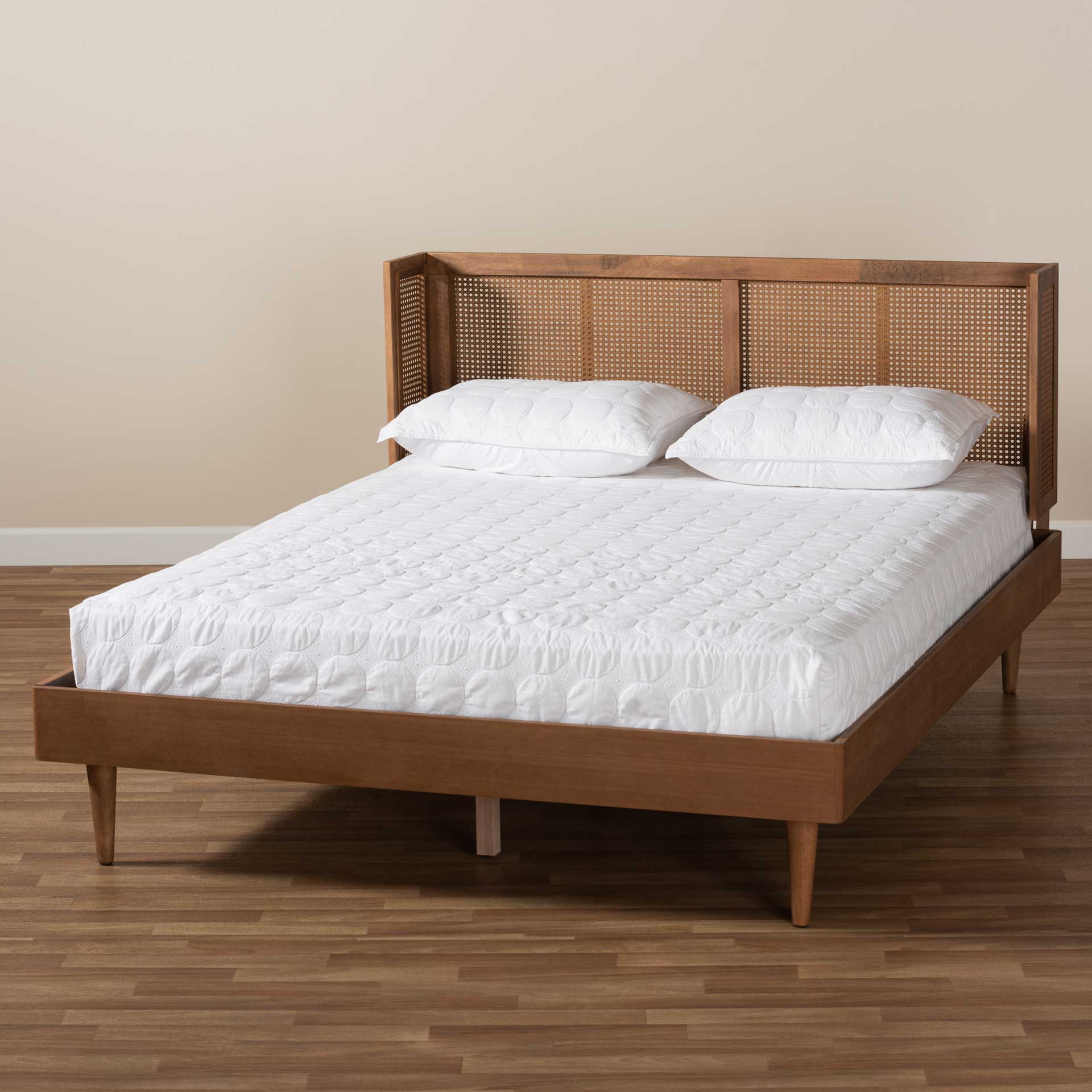 Richard Wood/Synthetic Rattan Bed Ash Walnut - Image 9