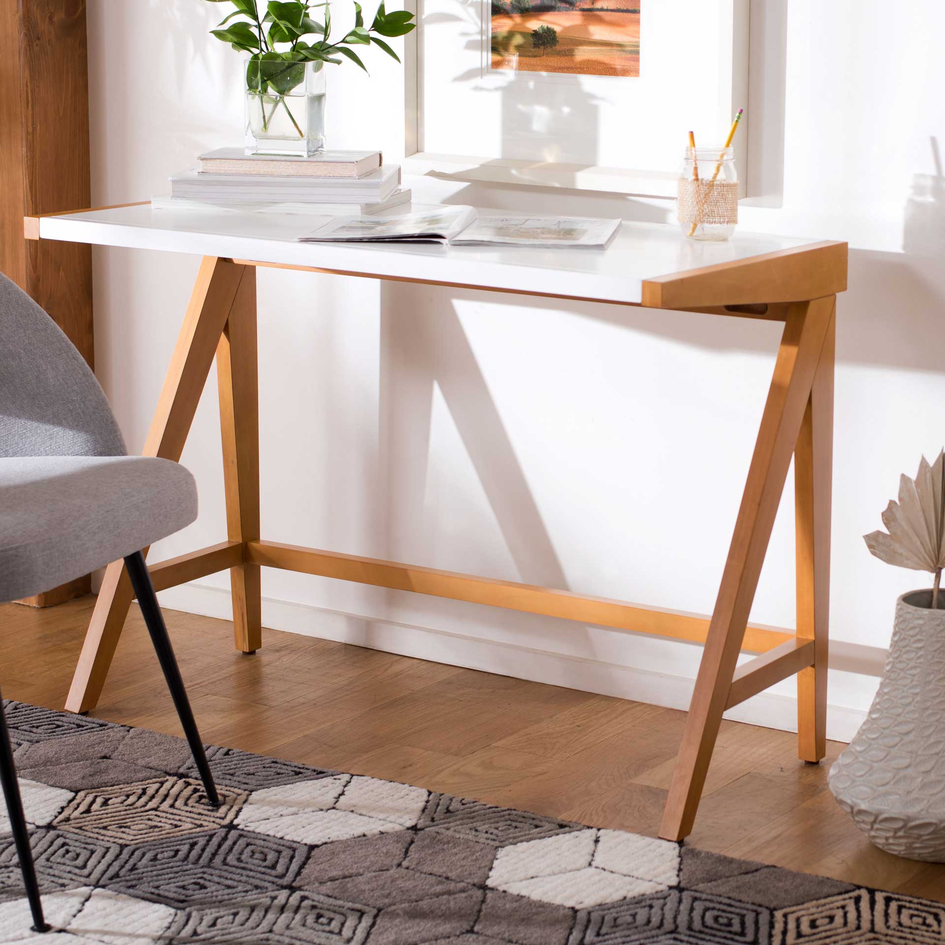Richmond Desk Oak/White - Image 6