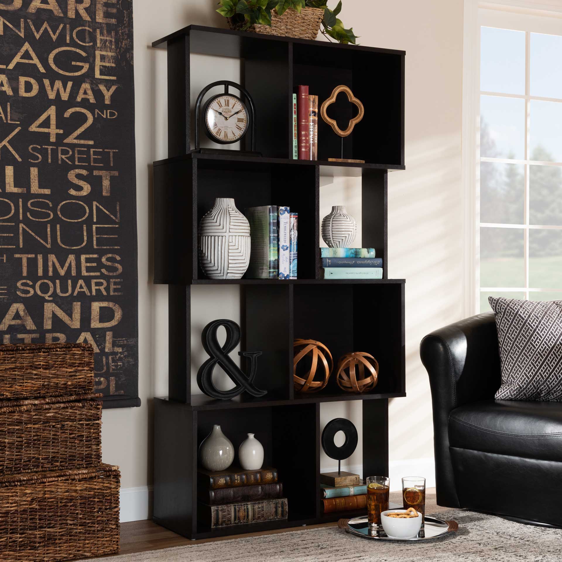 Ricky Bookcase Dark Brown - Image 6