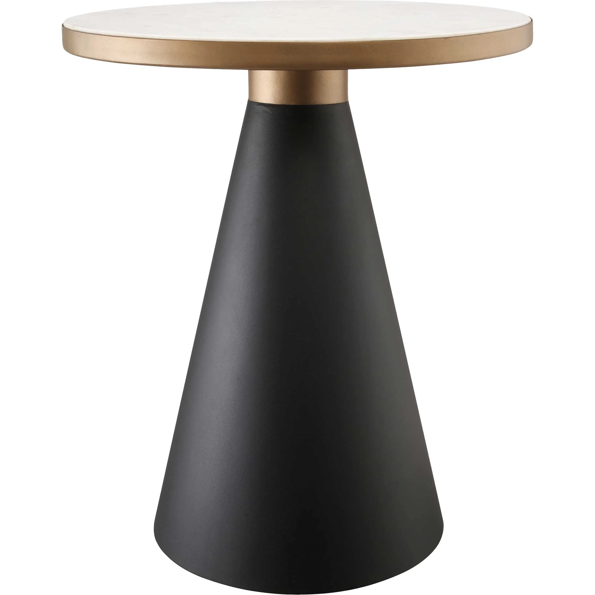Ricky Marble Side Table Black/Gold/White - Image 2