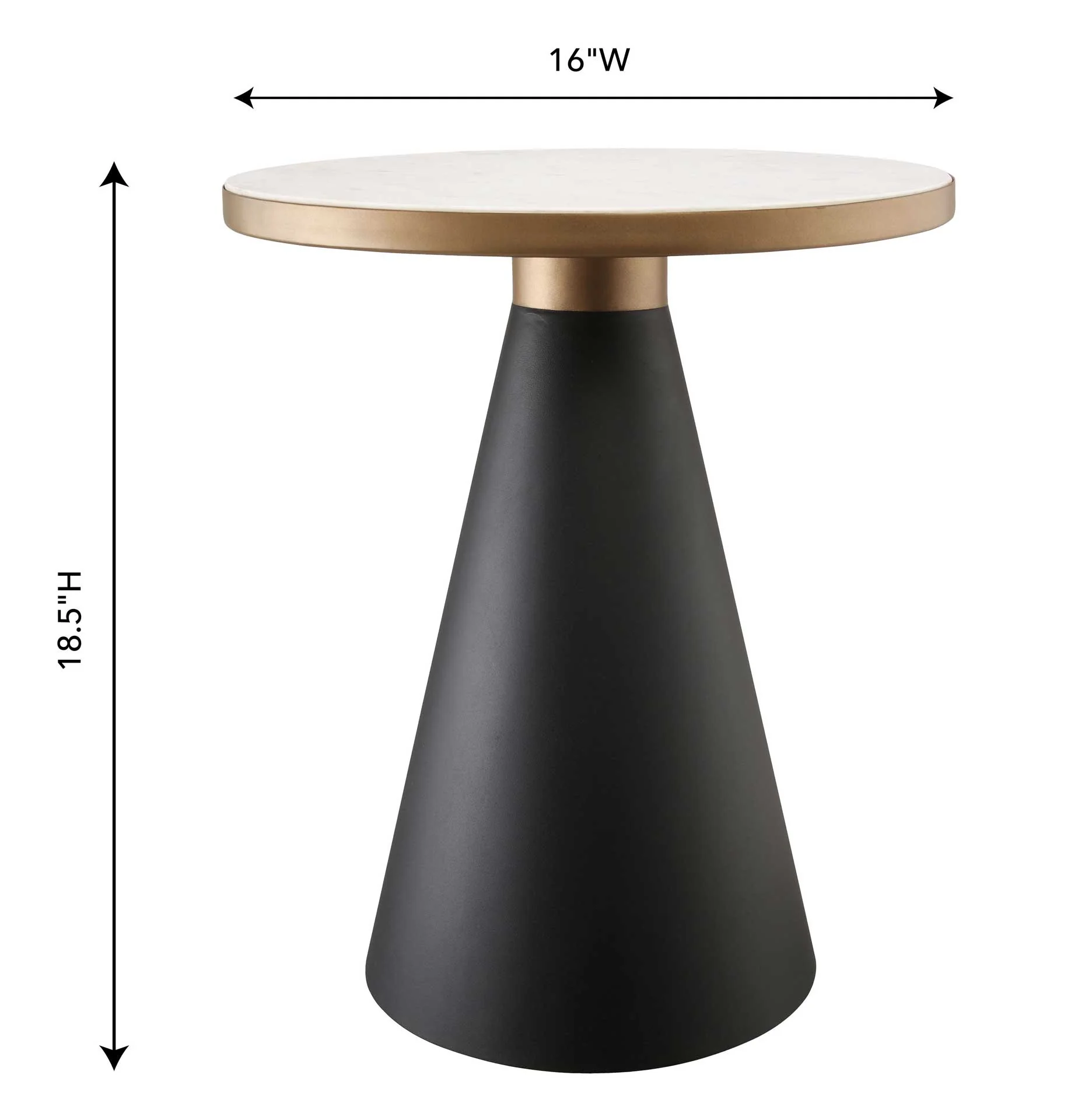 Ricky Marble Side Table Black/Gold/White - Image 4