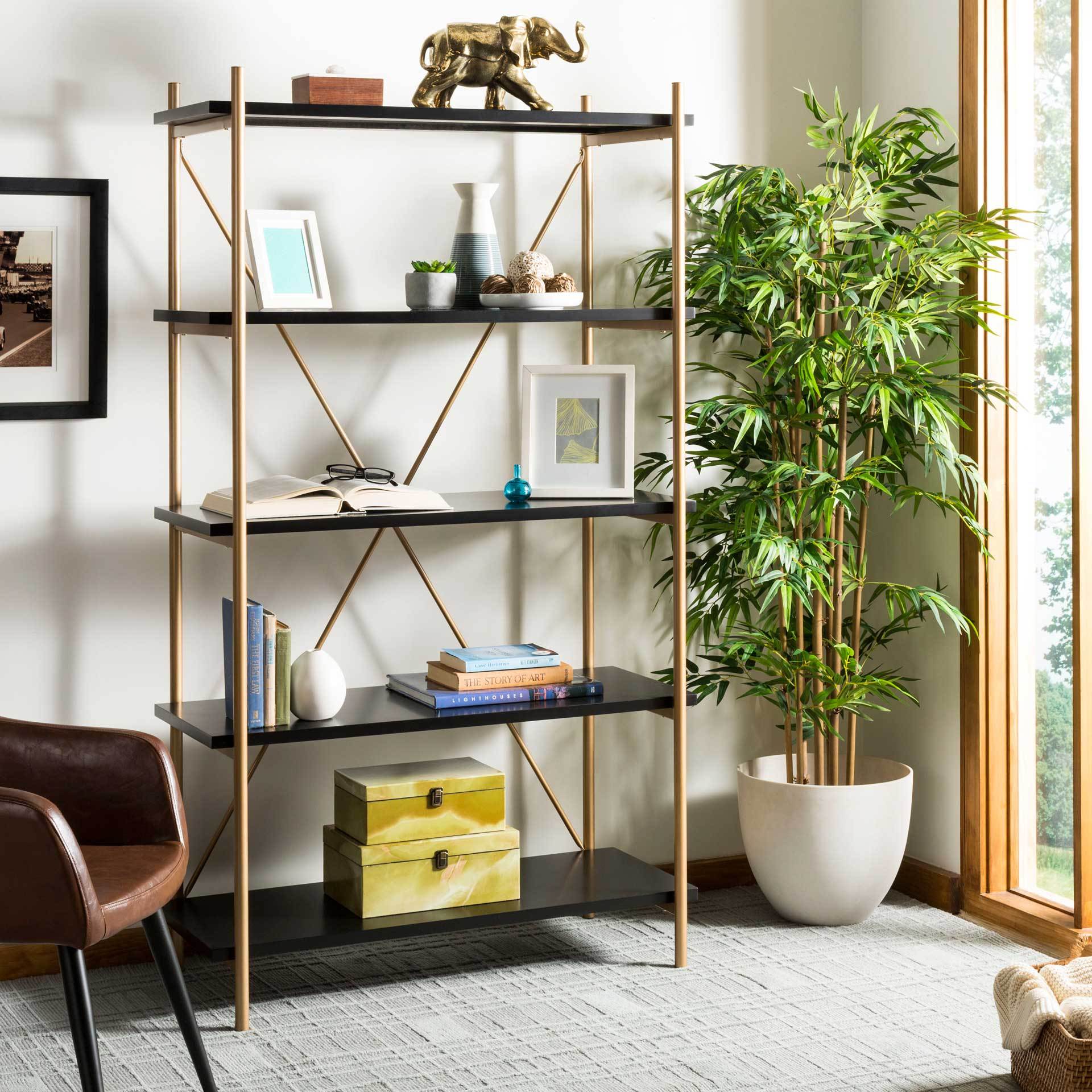 Ridge 5 Tier Etagere Gold Liquid/Black - Image 4