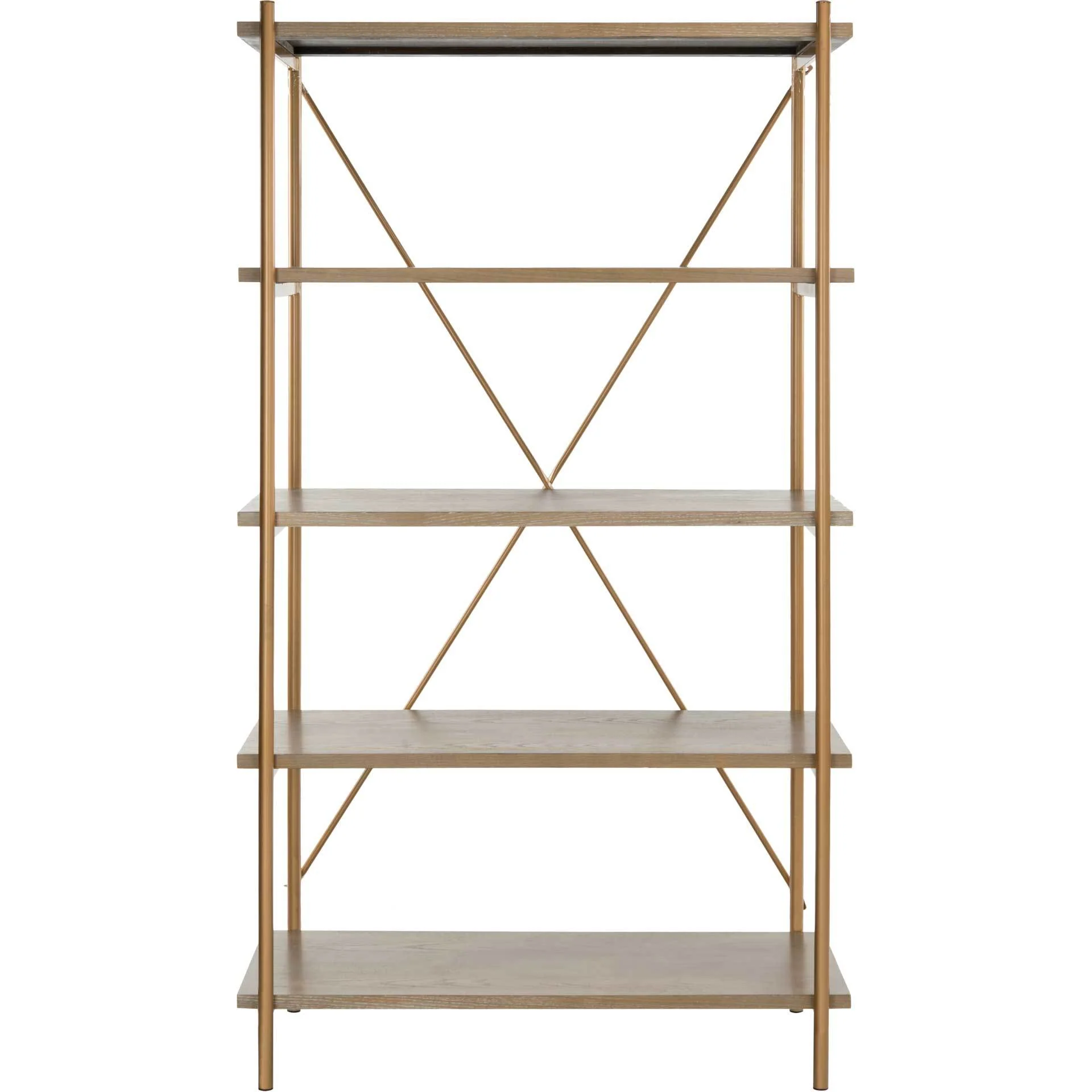 Ridge 5 Tier Etagere Gold Liquid/Rustic Oak - Image 2