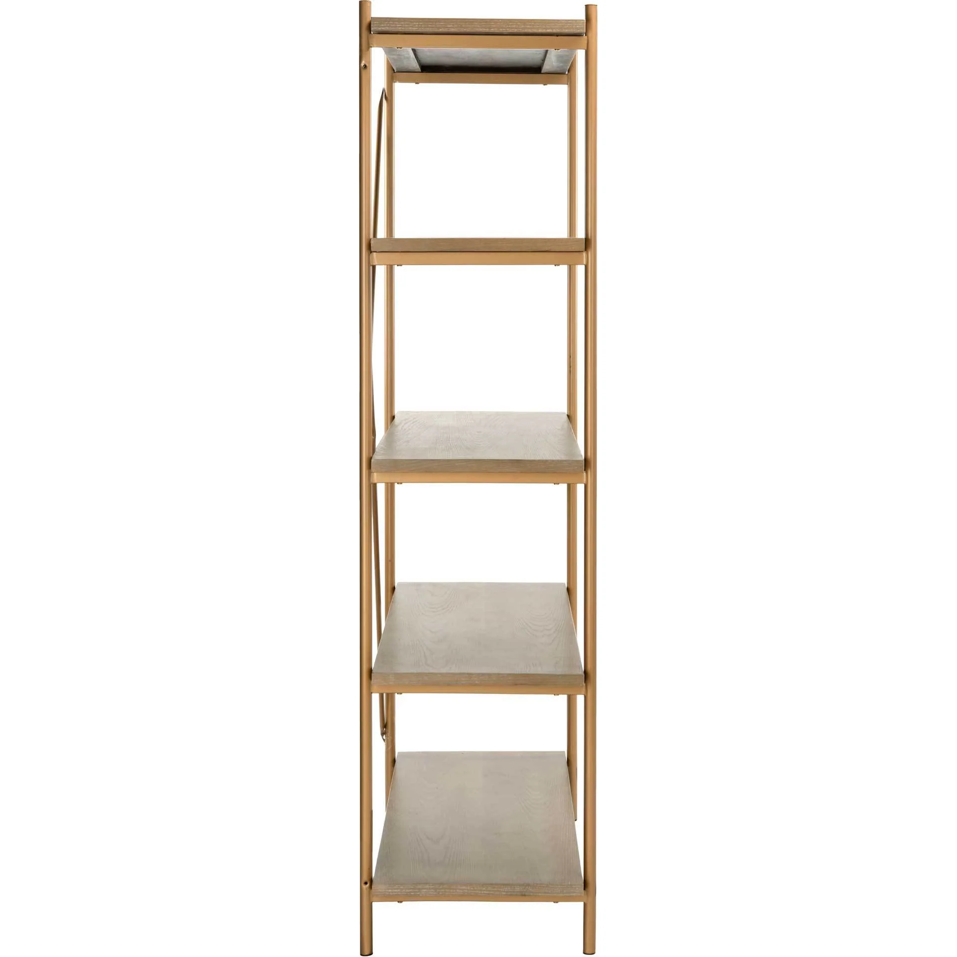 Ridge 5 Tier Etagere Gold Liquid/Rustic Oak - Image 3