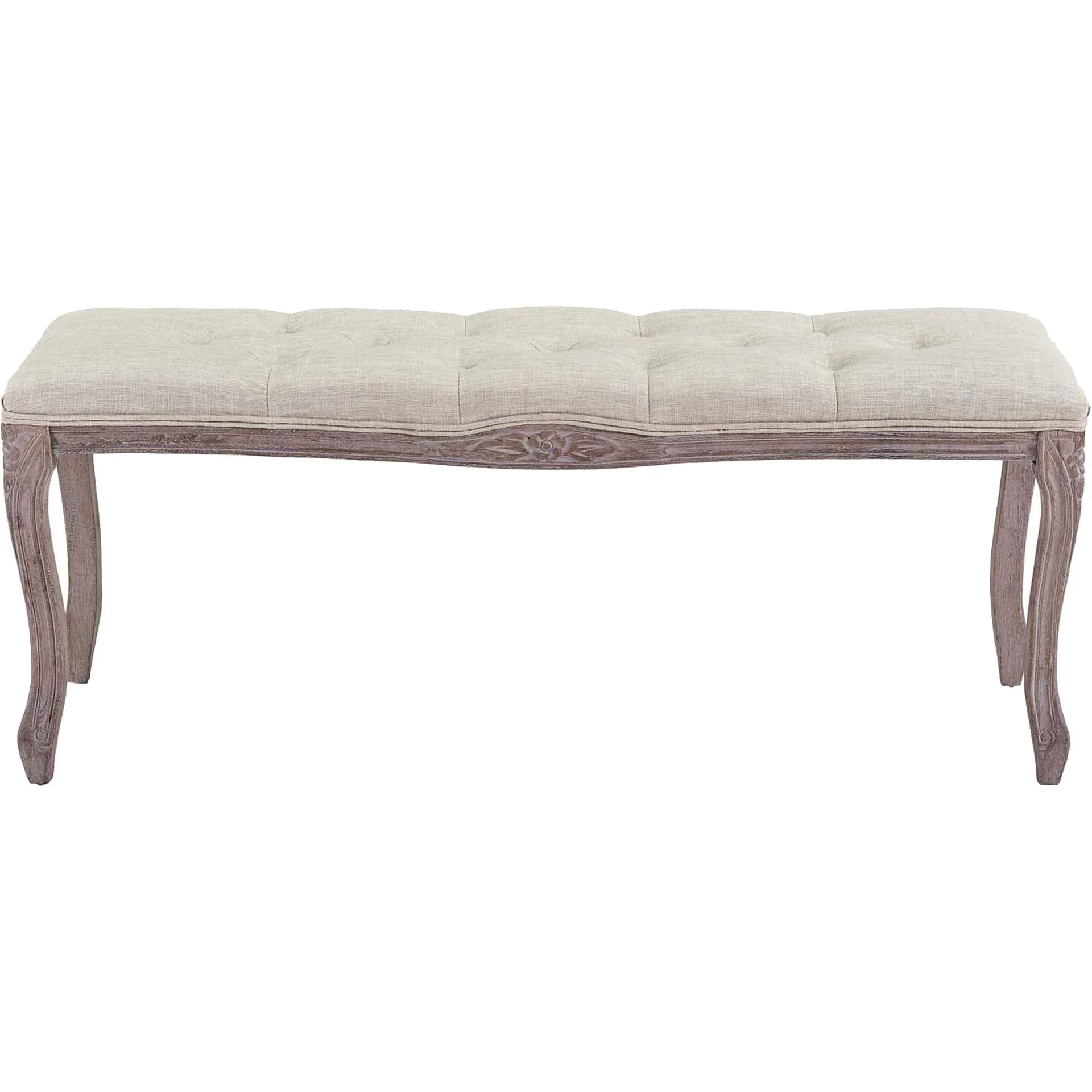 Ridge Upholstered Fabric Bench Beige - Image 2