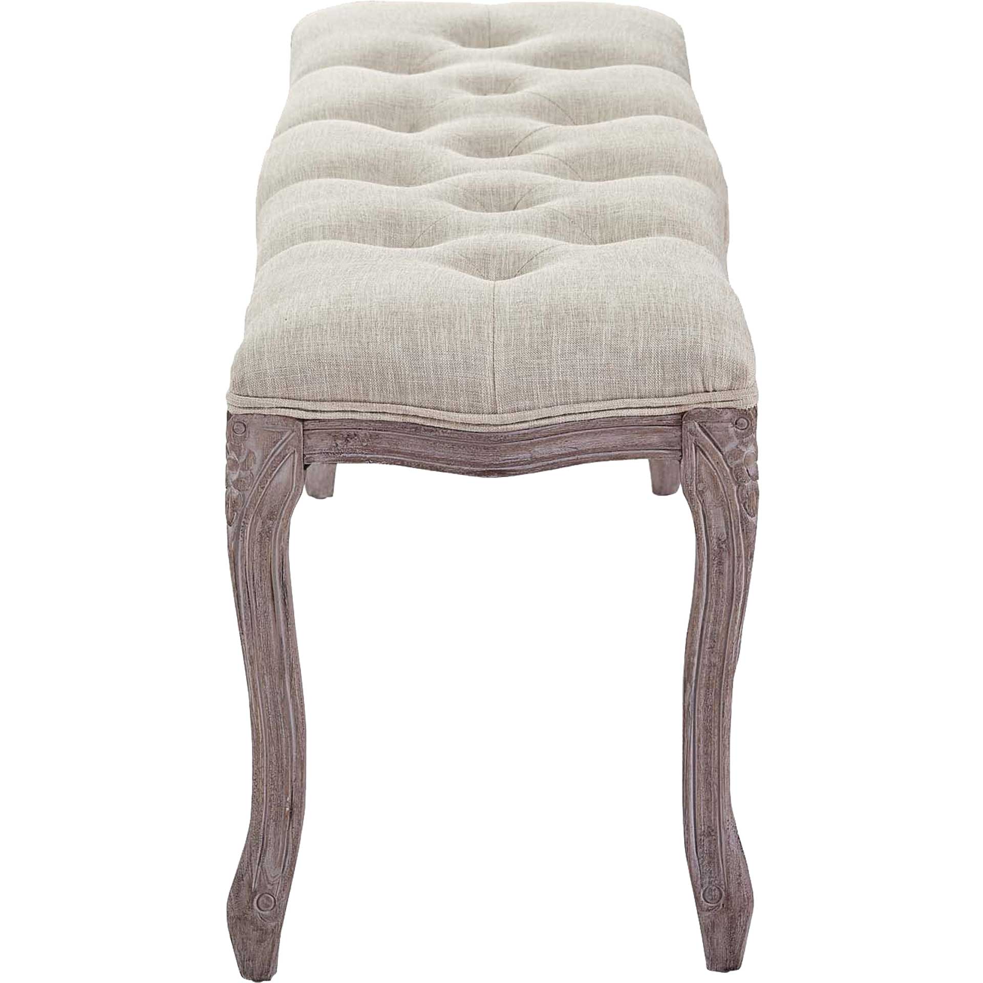 Ridge Upholstered Fabric Bench Beige - Image 3