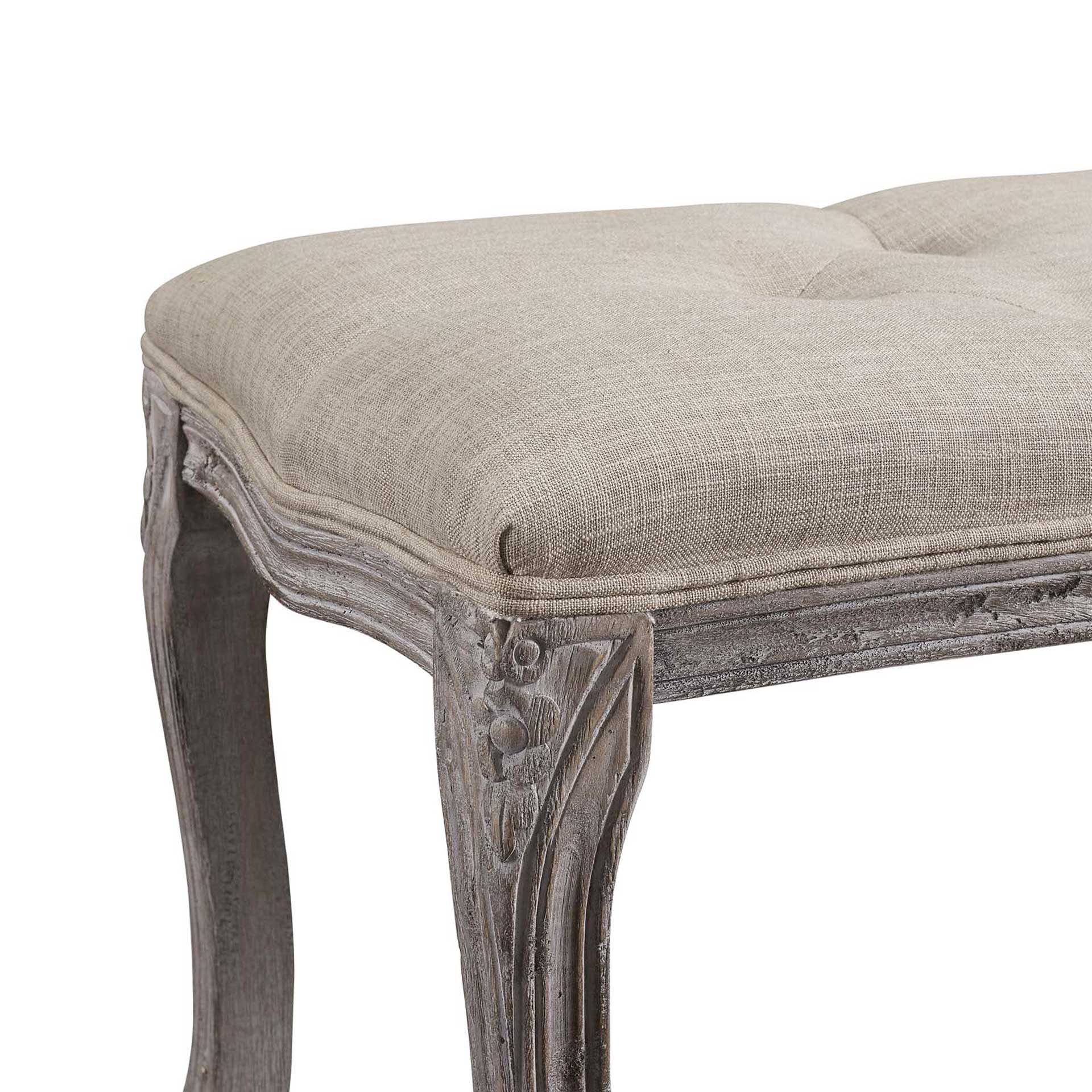 Ridge Upholstered Fabric Bench Beige - Image 5