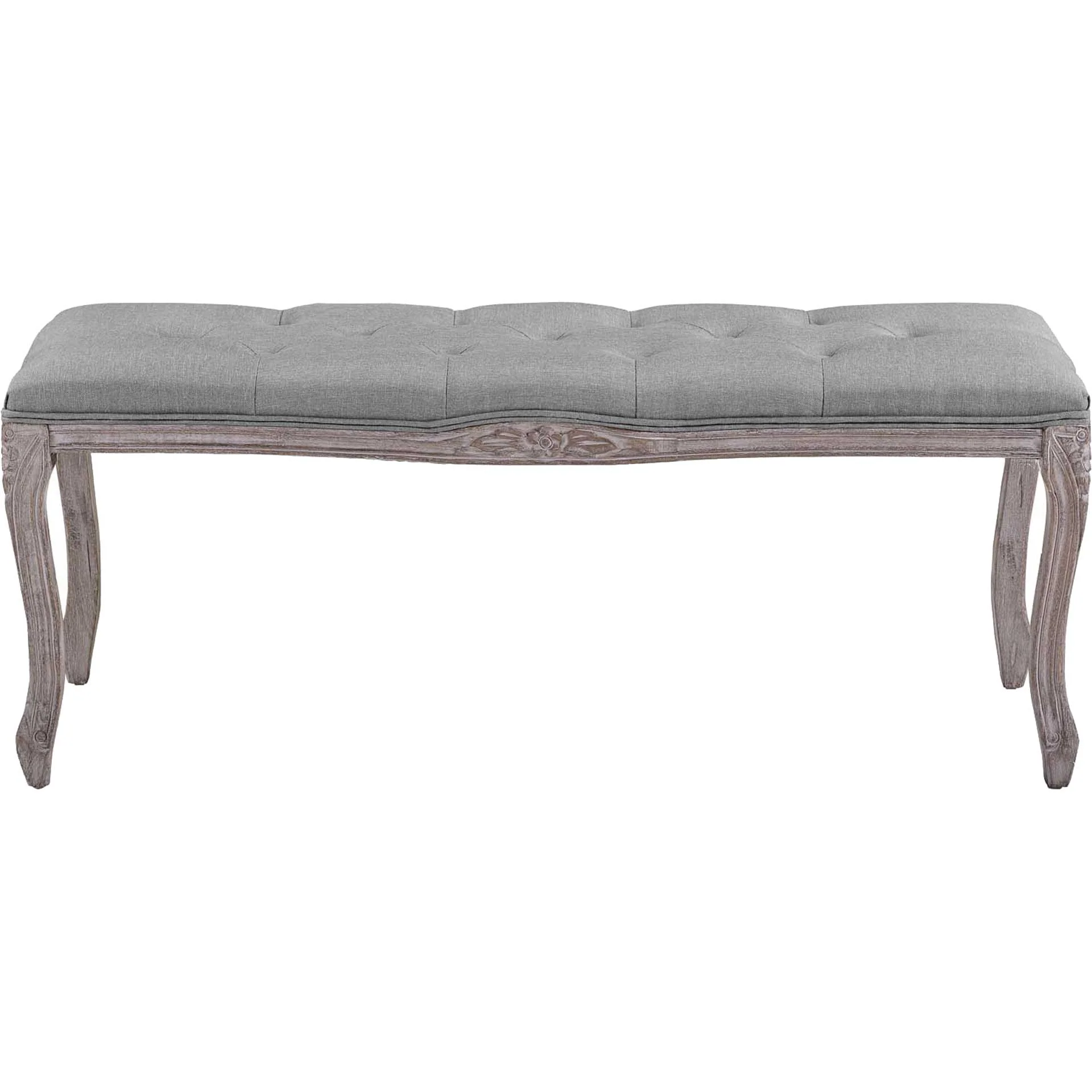 Ridge Upholstered Fabric Bench Light Gray - Image 2