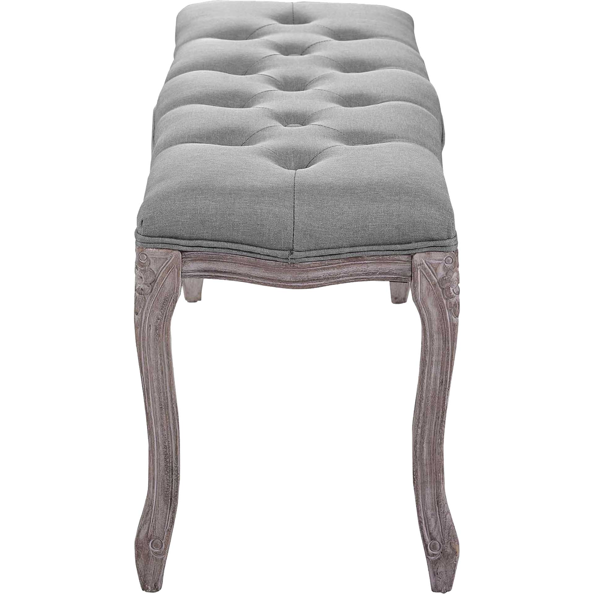 Ridge Upholstered Fabric Bench Light Gray - Image 3