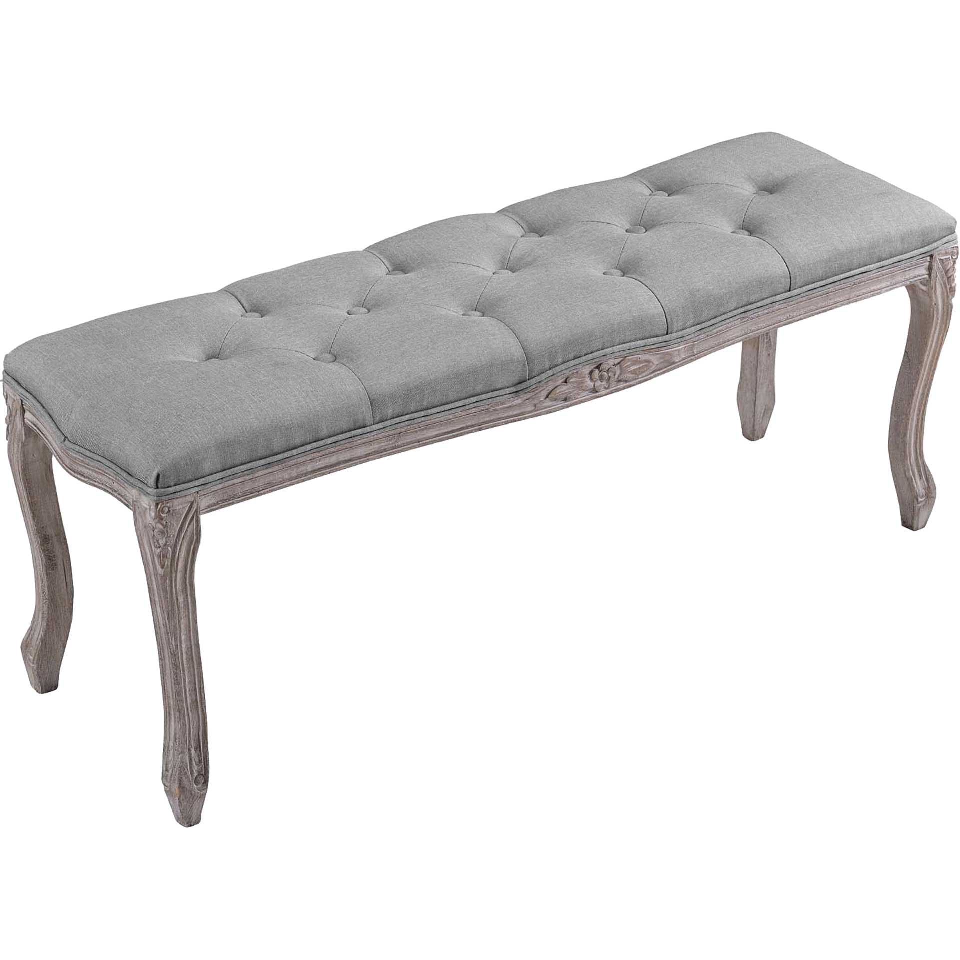 Ridge Upholstered Fabric Bench Light Gray - Image 4