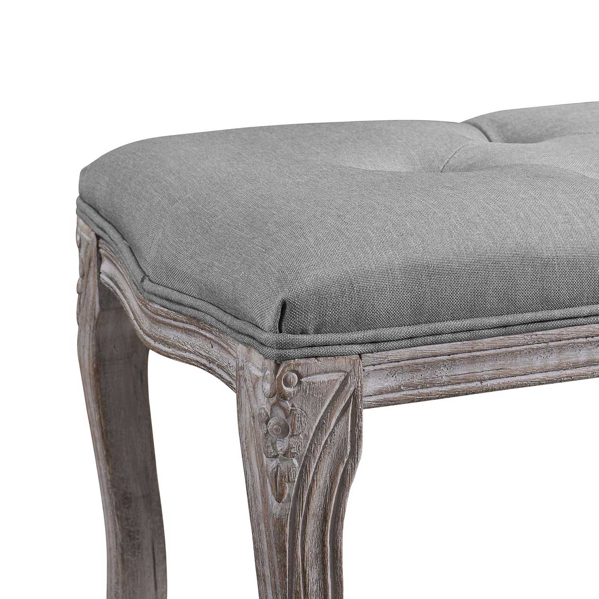 Ridge Upholstered Fabric Bench Light Gray - Image 5
