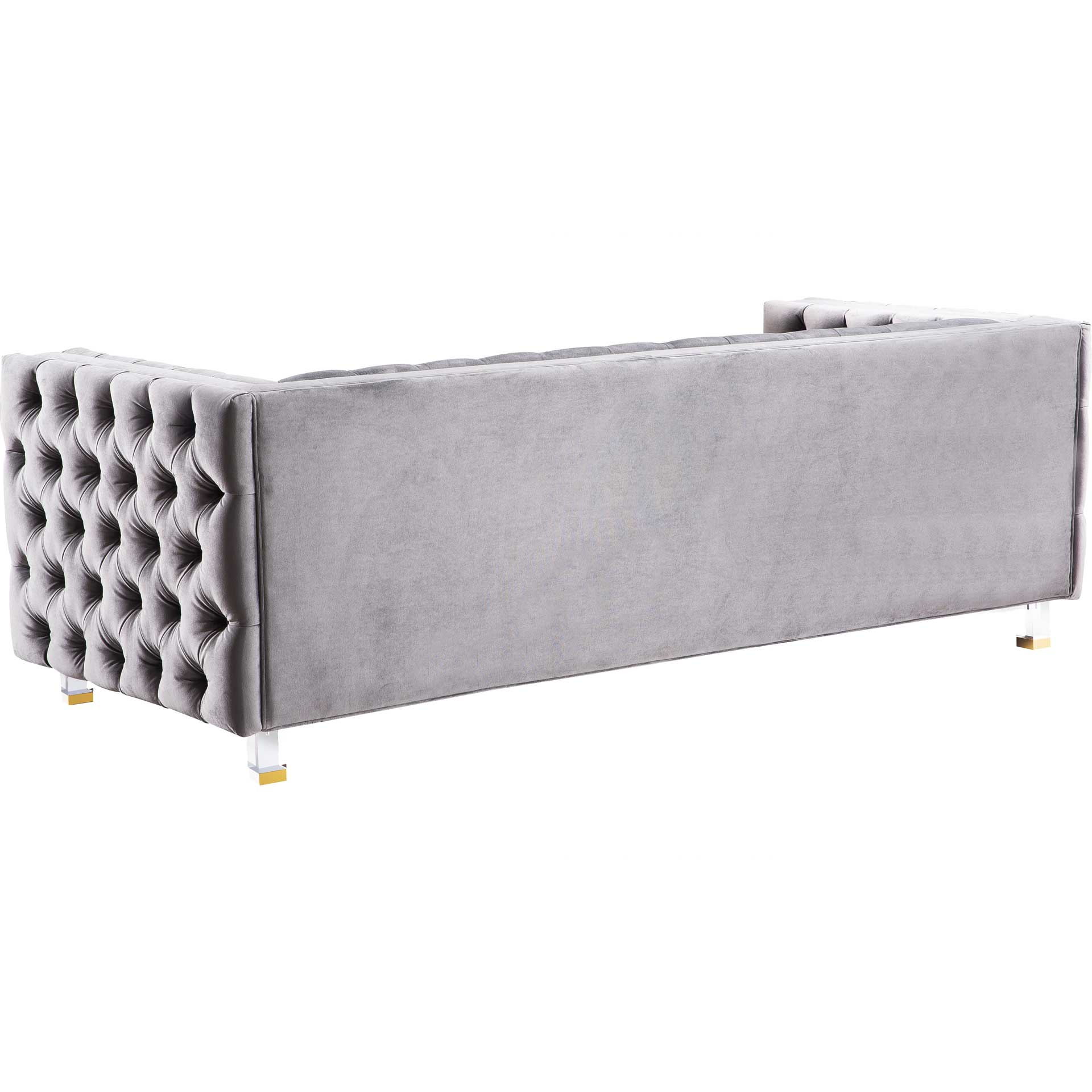 Ridge Velvet Sofa Gray - Image 4