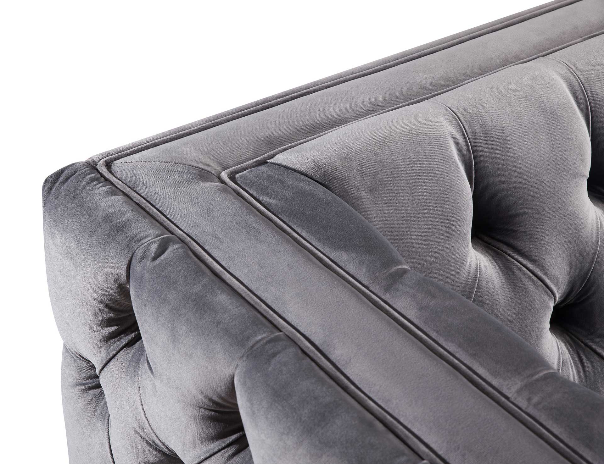 Ridge Velvet Sofa Gray - Image 5