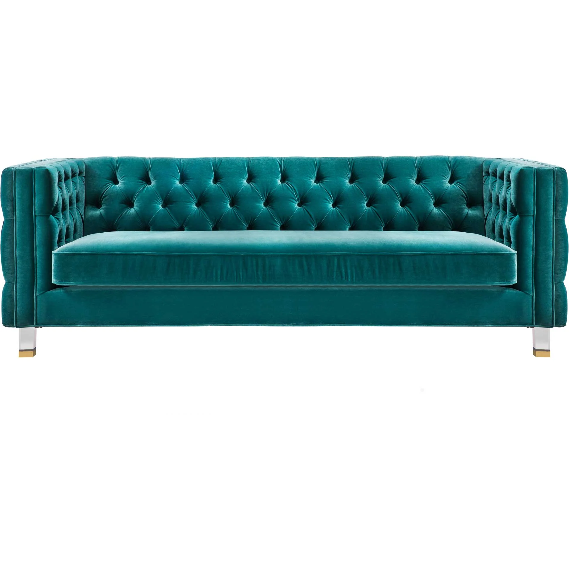 Ridge Velvet Sofa Green - Image 2
