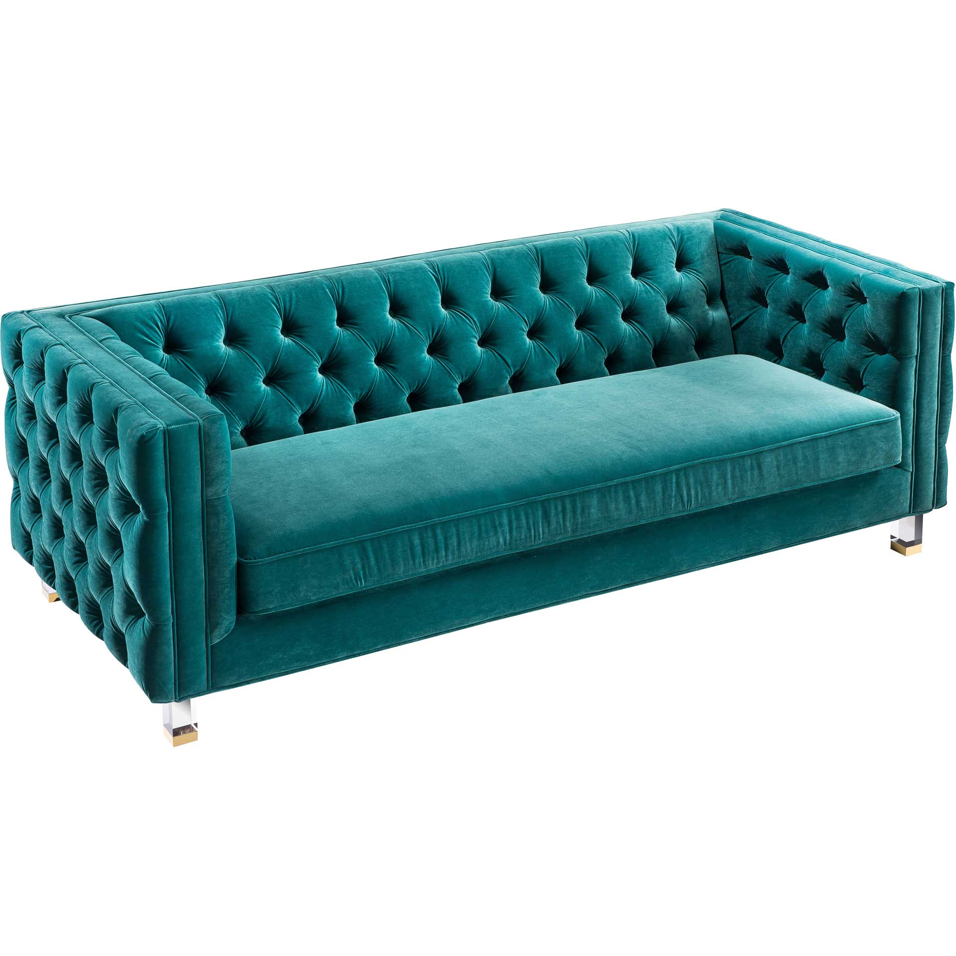 Ridge Velvet Sofa Green - Image 3