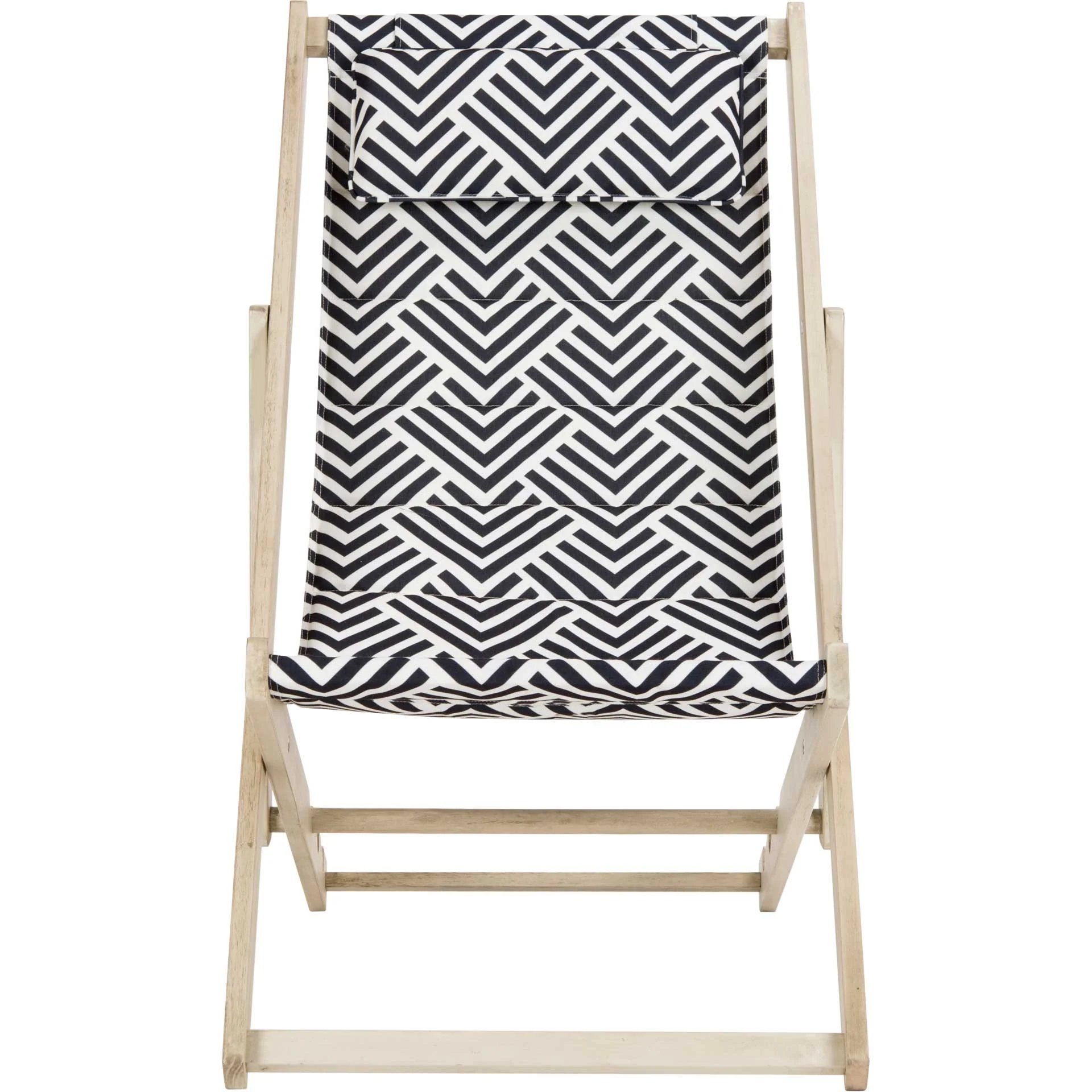 Rigby Foldable Sling Chair White Wash/Navy - Image 2