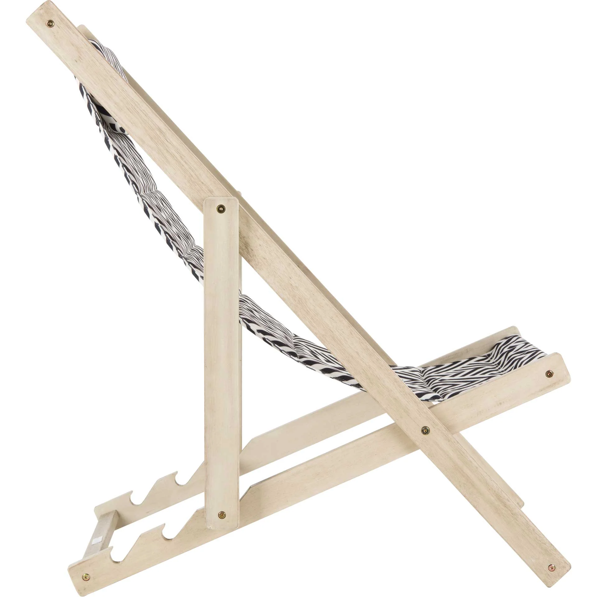 Rigby Foldable Sling Chair White Wash/Navy - Image 3