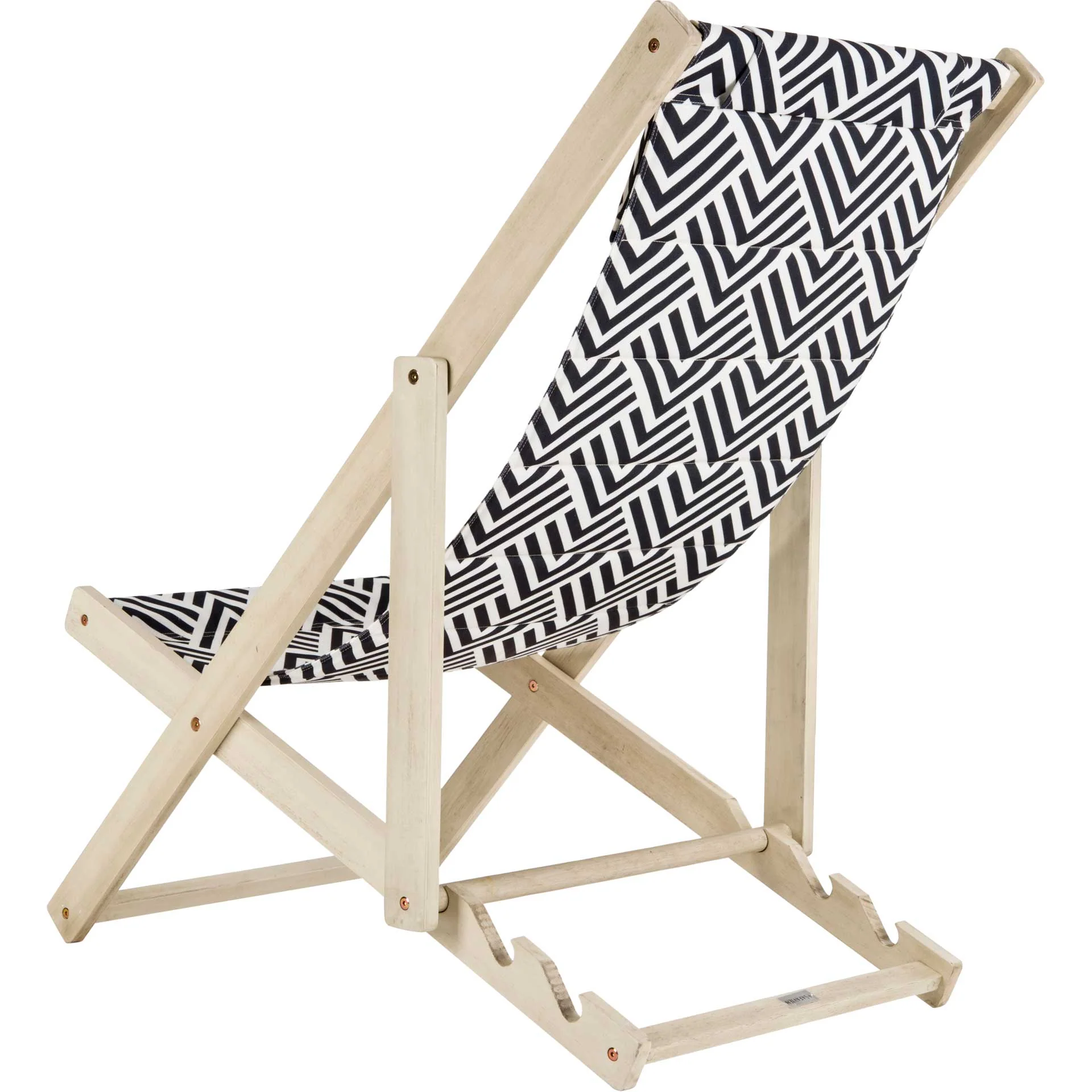 Rigby Foldable Sling Chair White Wash/Navy - Image 4