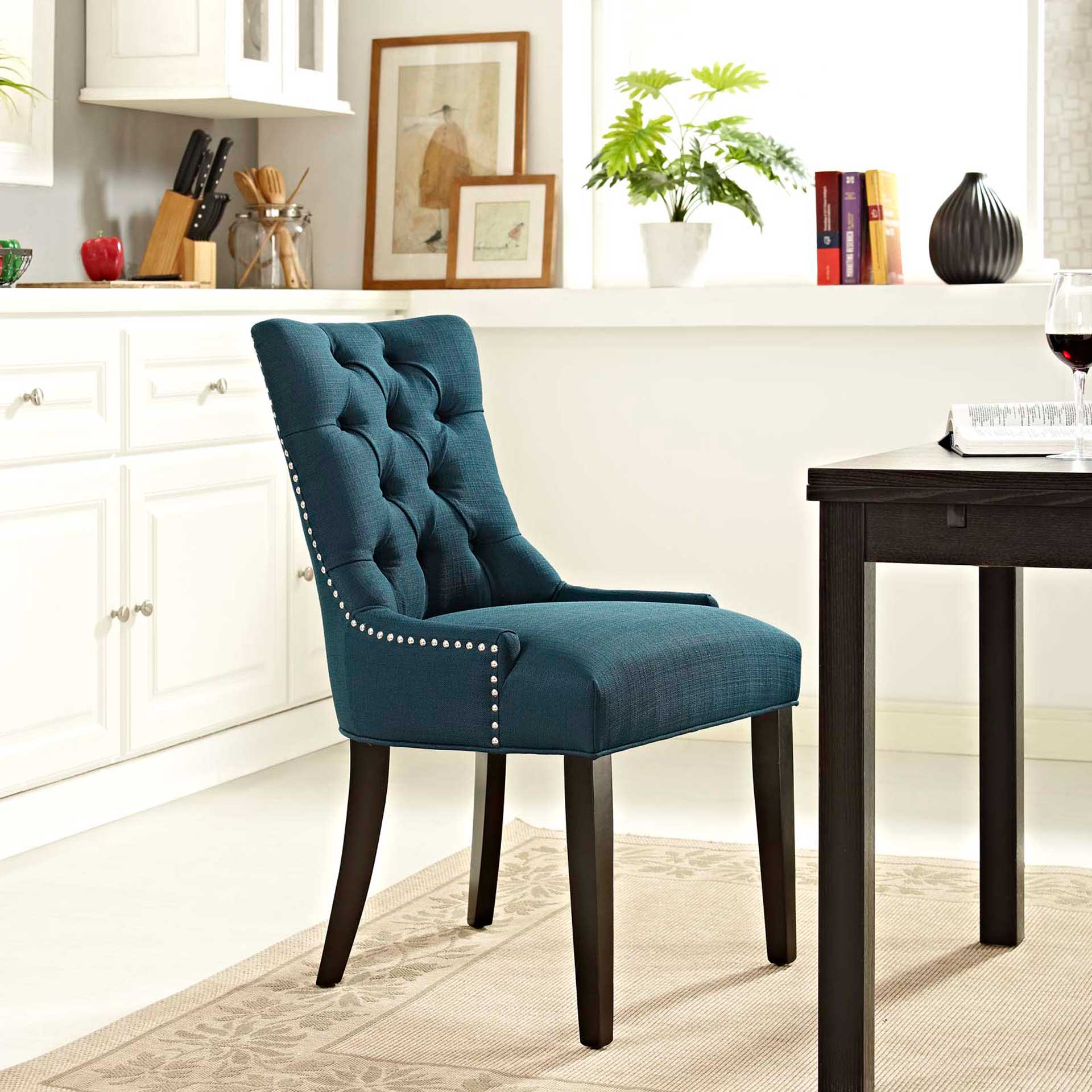 Riley Fabric Dining Chair Azure - Image 4