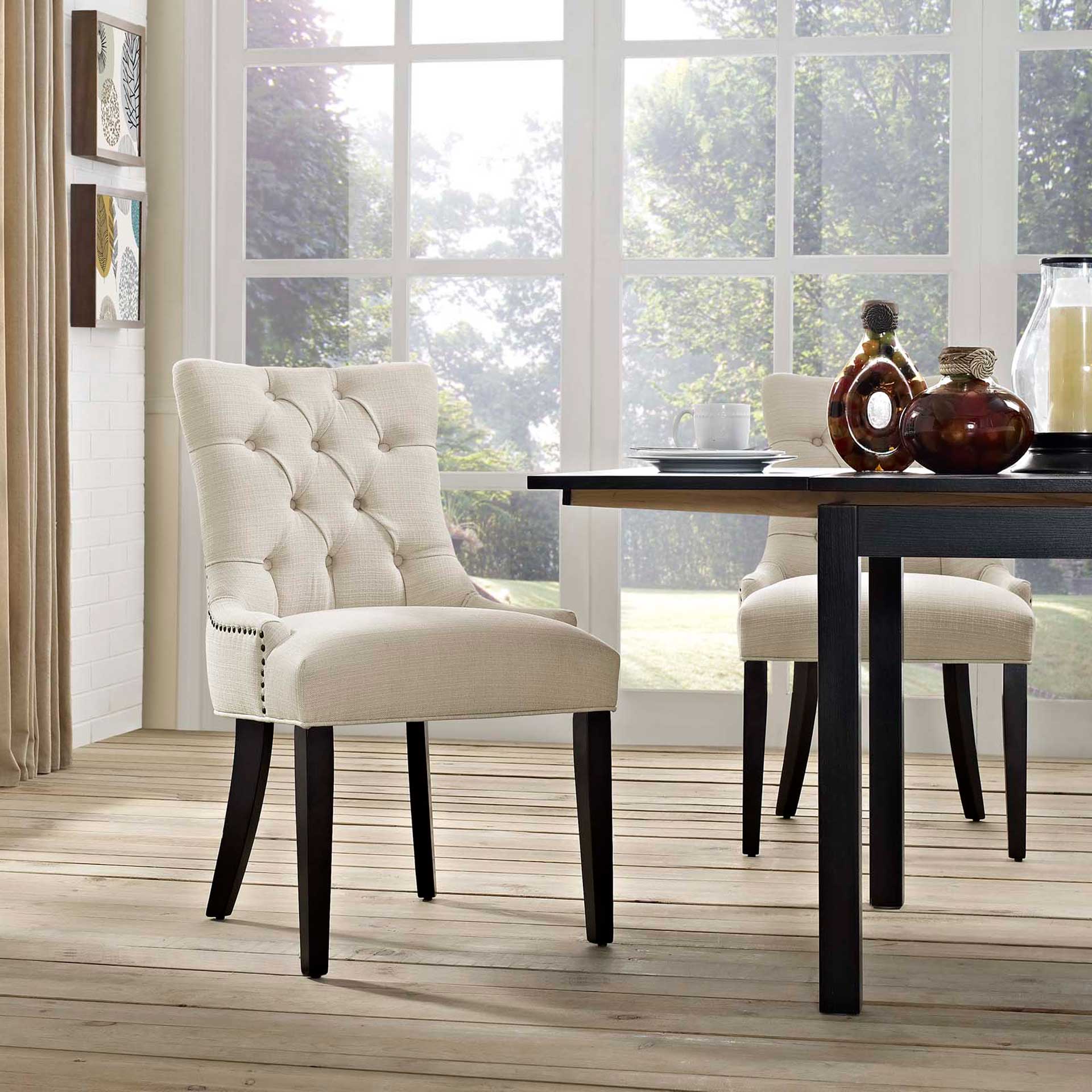 Riley Fabric Dining Chair Beige - Image 4