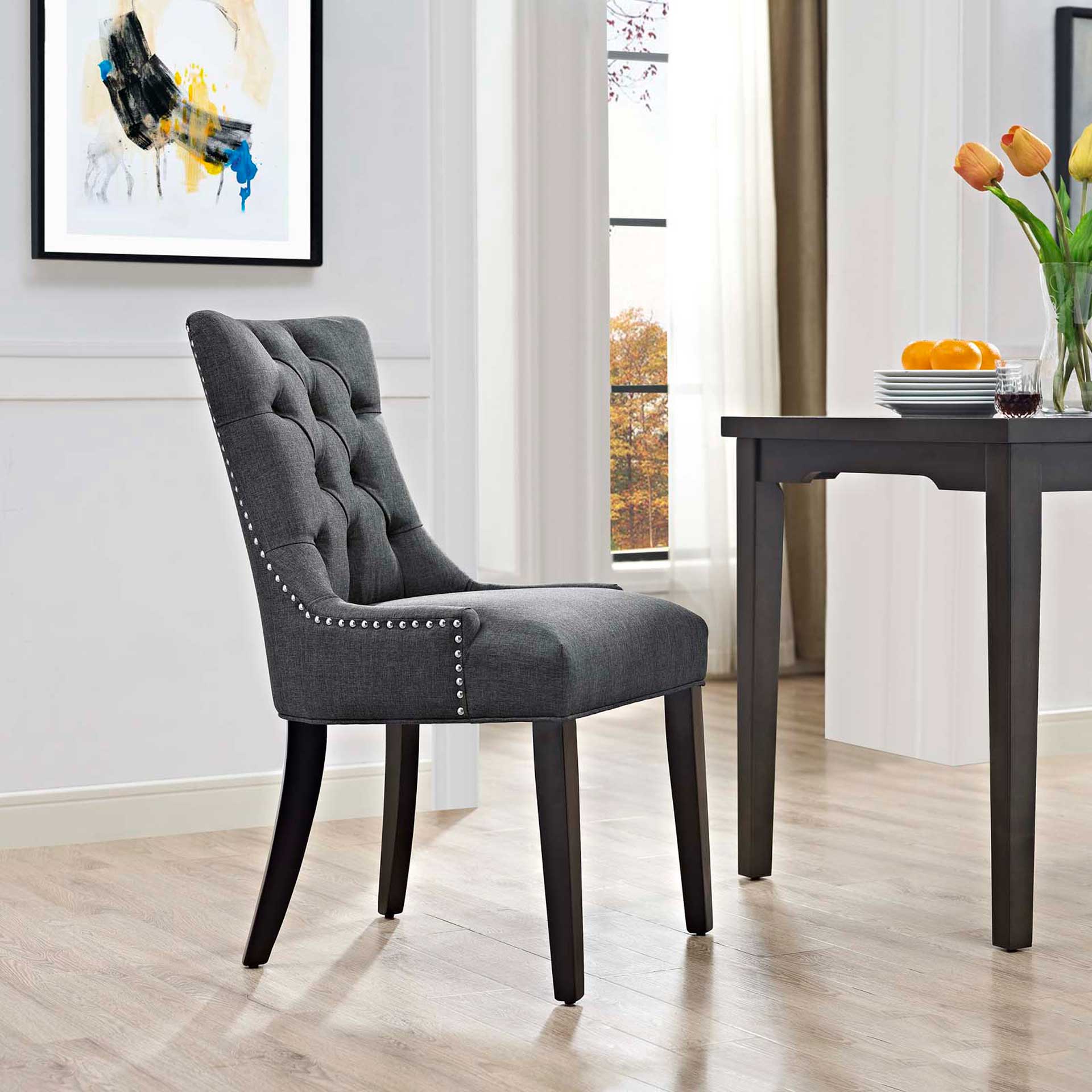 Riley Fabric Dining Chair Gray - Image 4