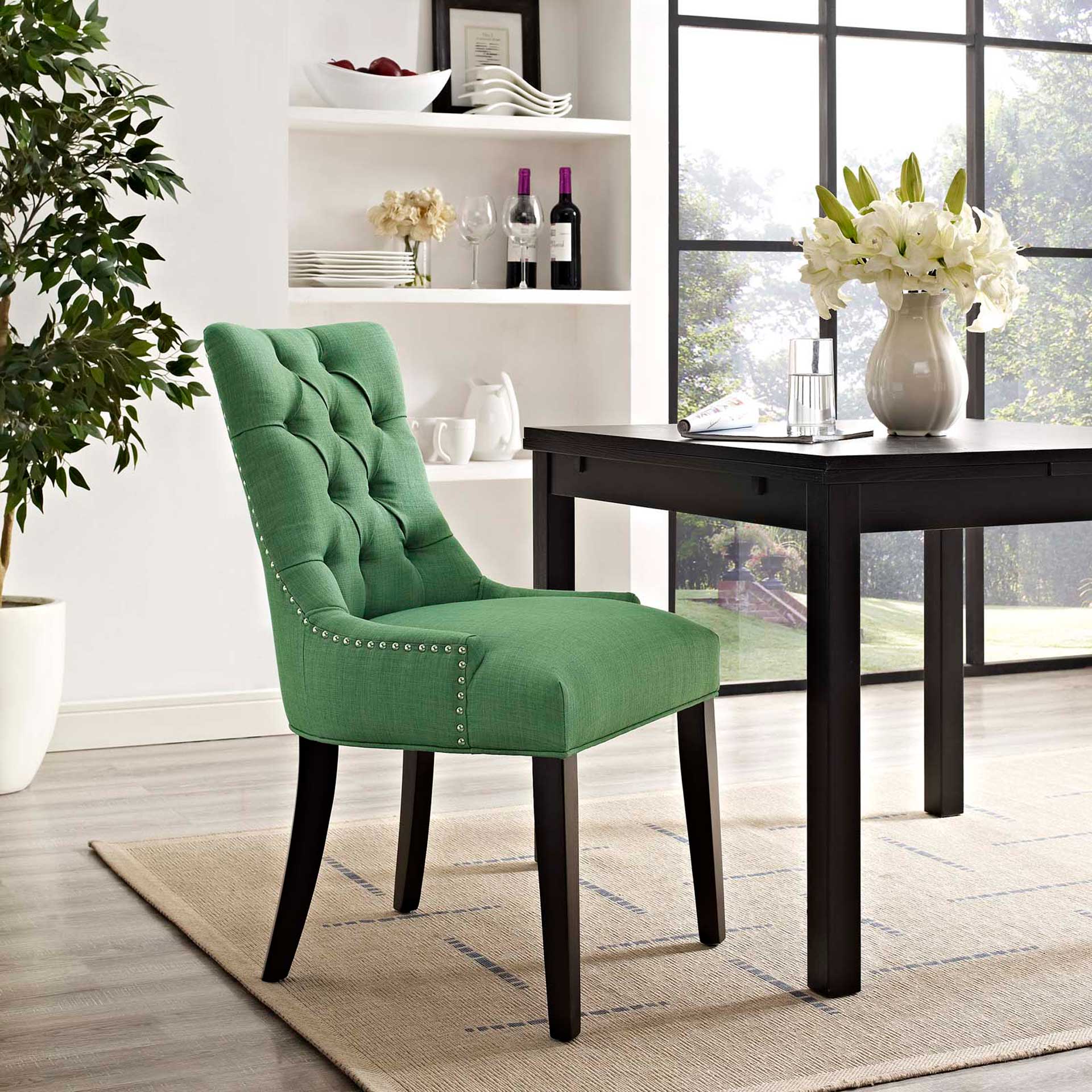 Riley Fabric Dining Chair Kelly Green - Image 4