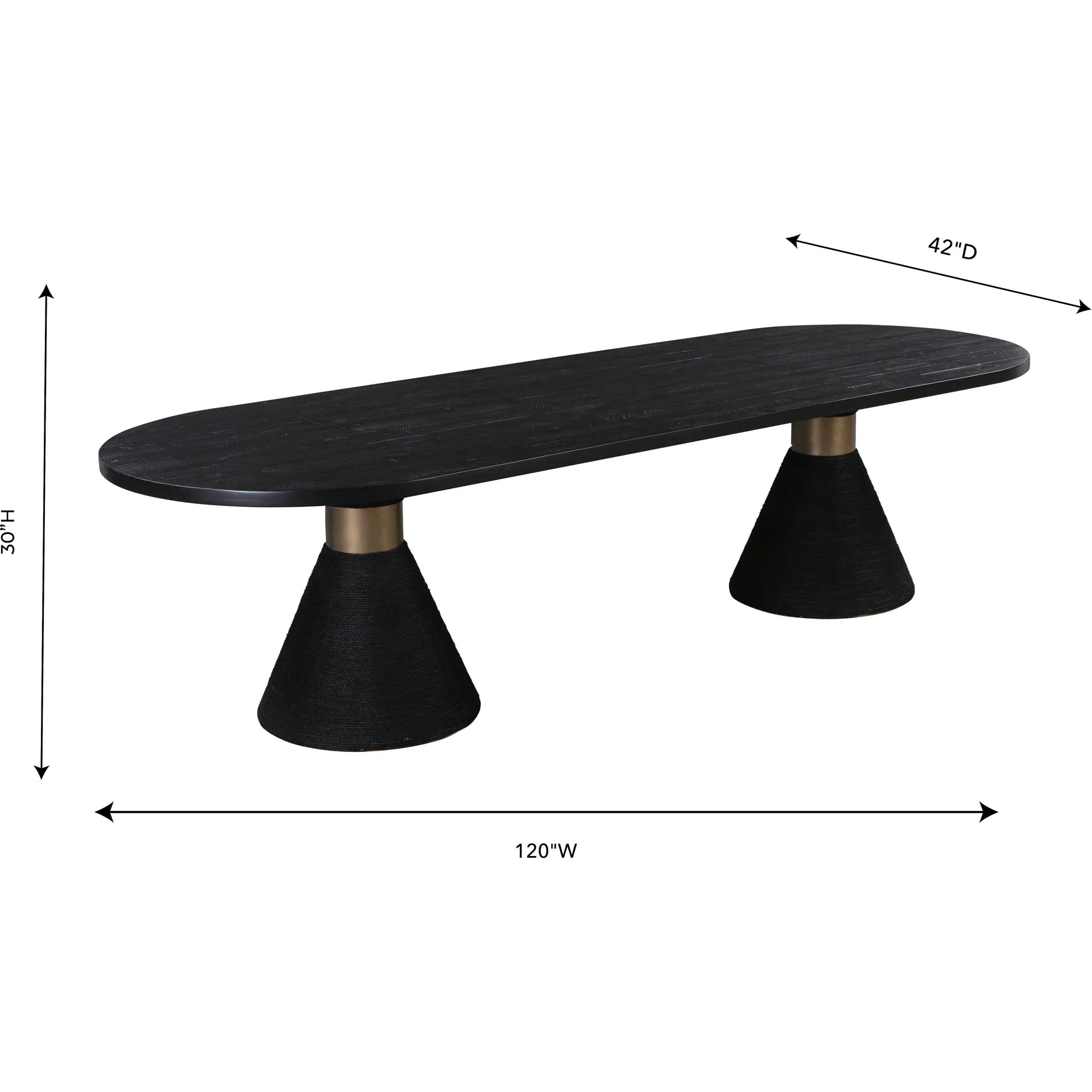 Riley Rope Oval Table Black - Image 10
